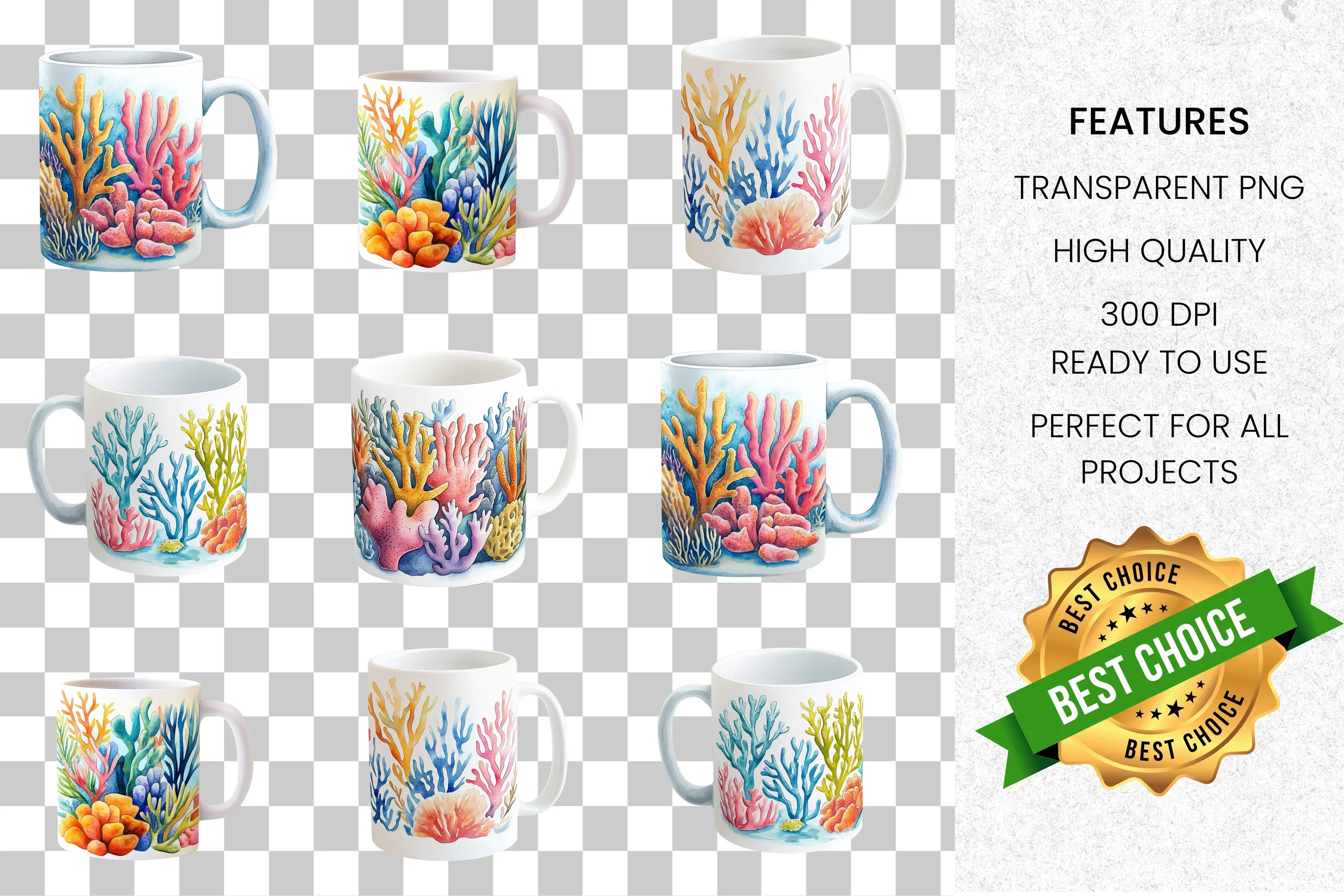 Coral Reef Ocean Clipart Bundle - Image 8