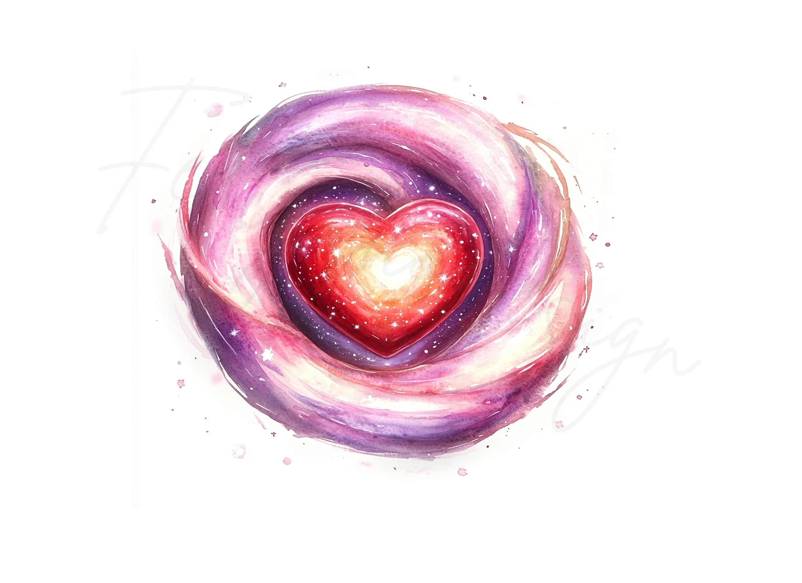 Cosmic Swirl Hearts Clipart Bundle - Image 2