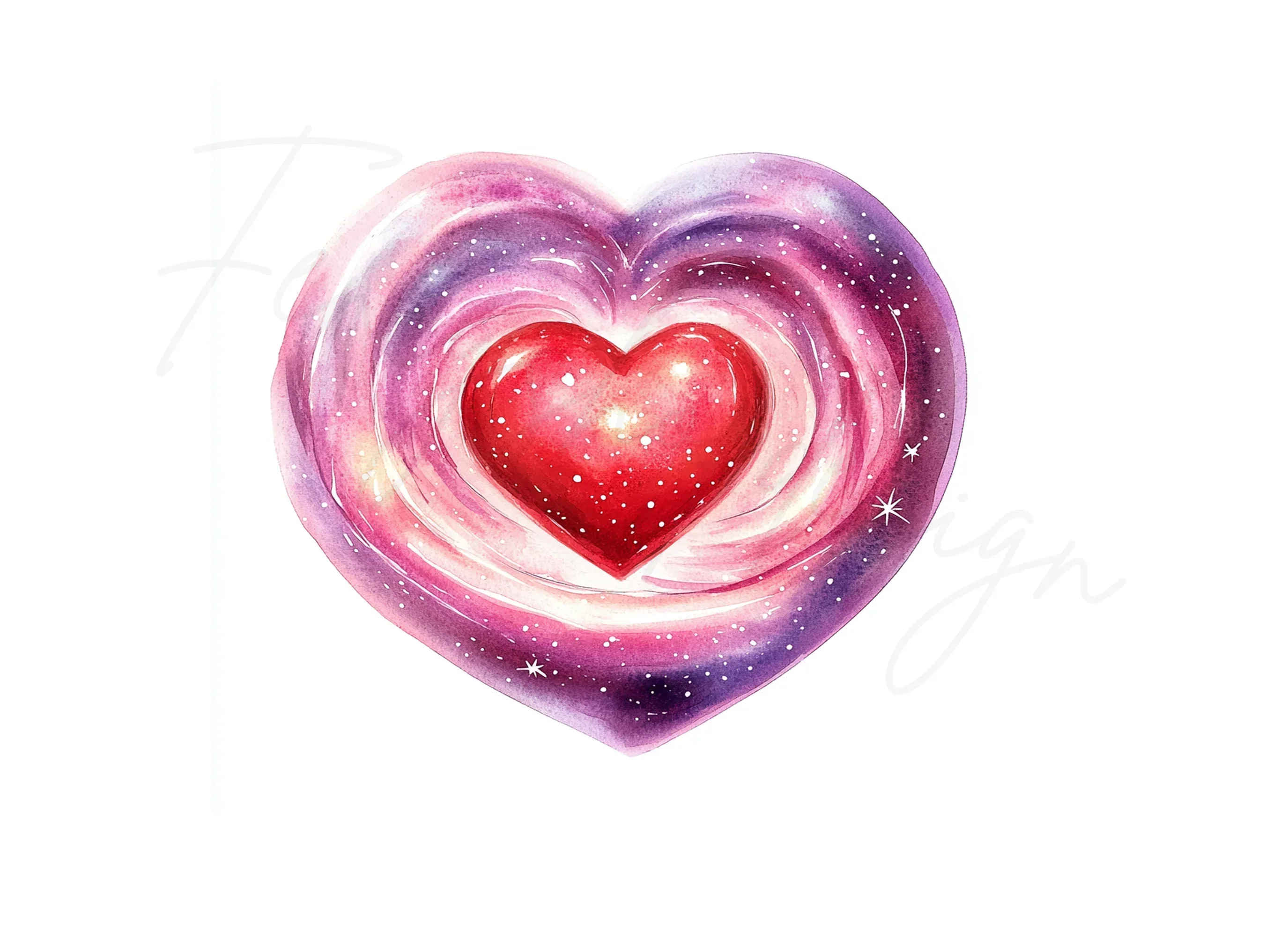 Cosmic Swirl Hearts Clipart Bundle - Image 3