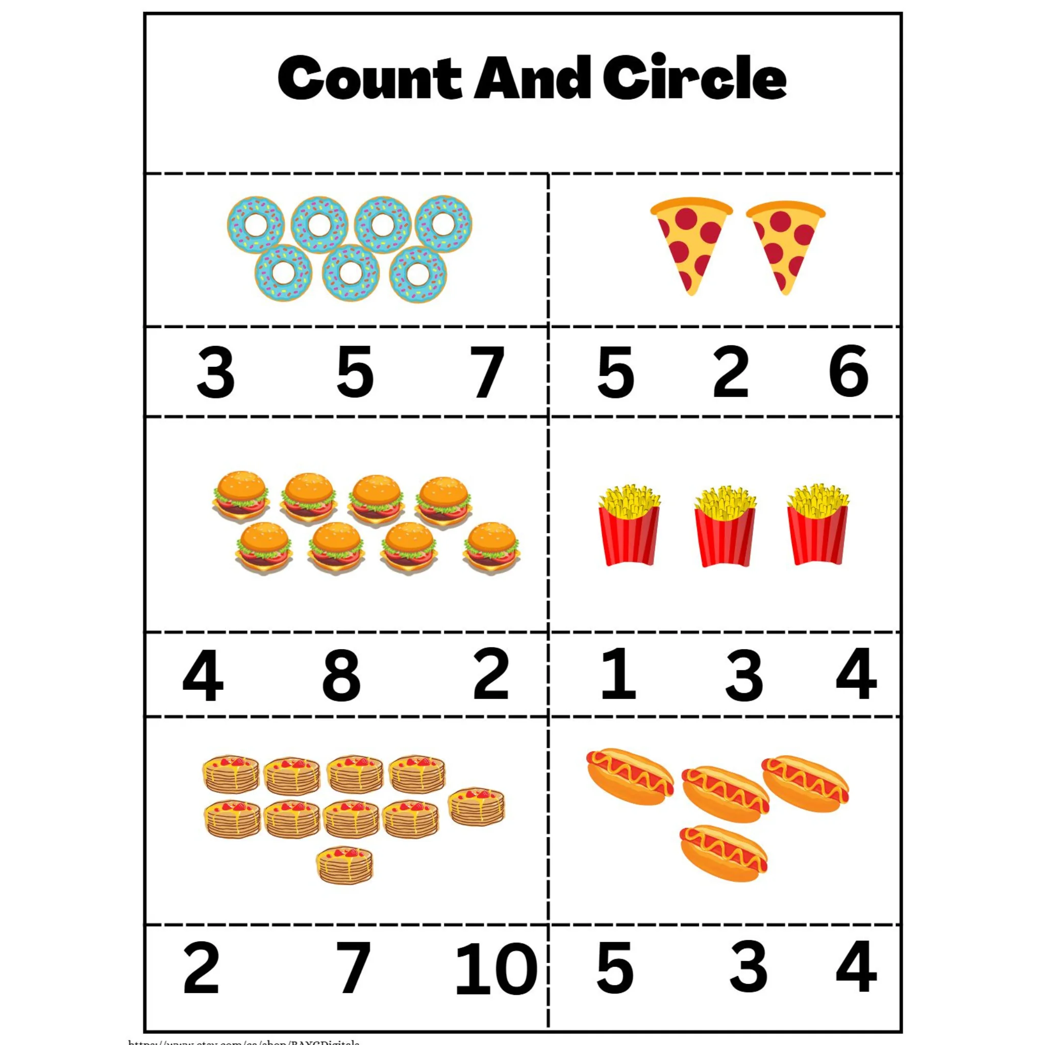 Count and Circle Number Worksheets - Image 2