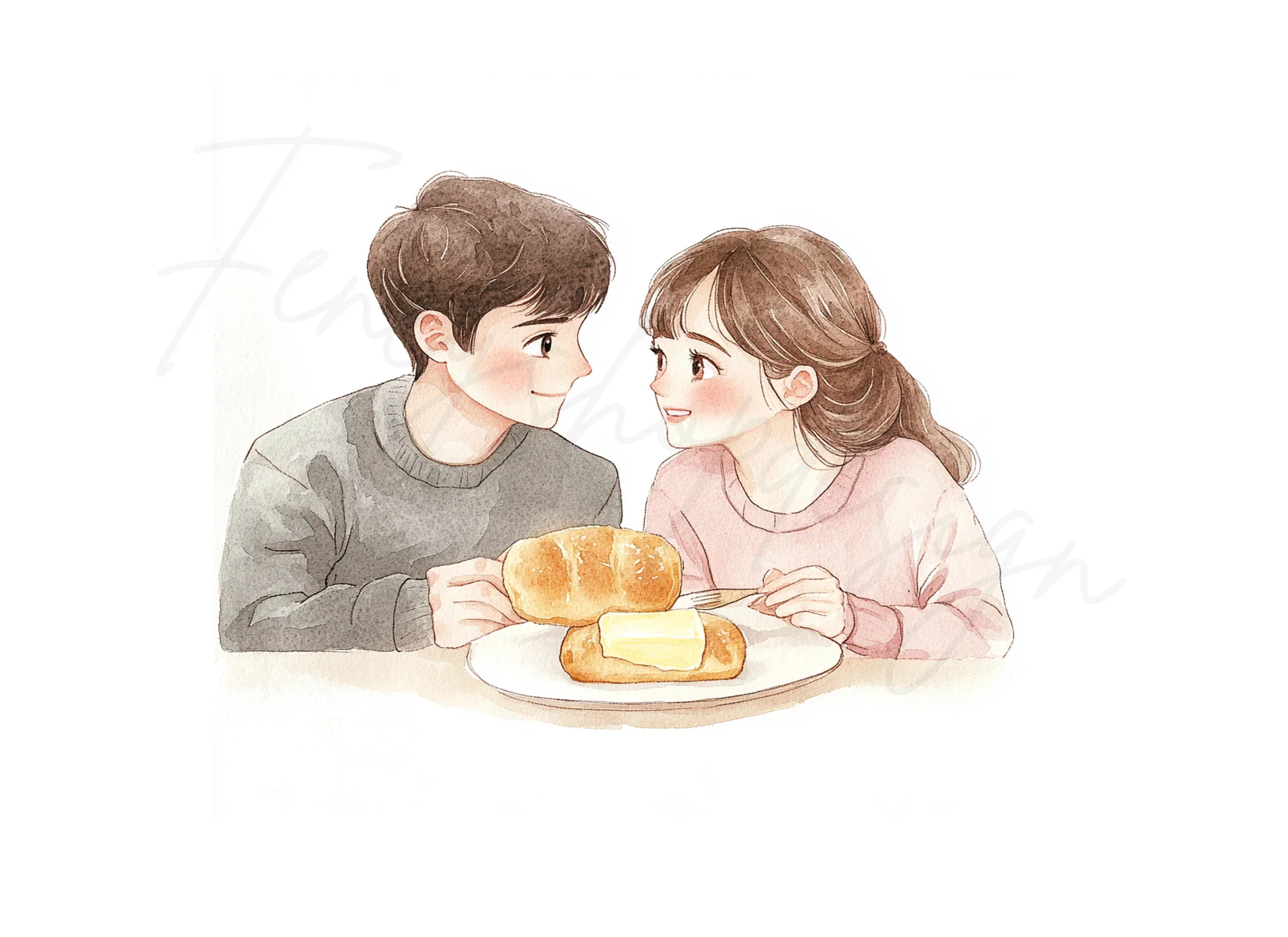 Couple Breakfast Clipart Bundle - Image 2