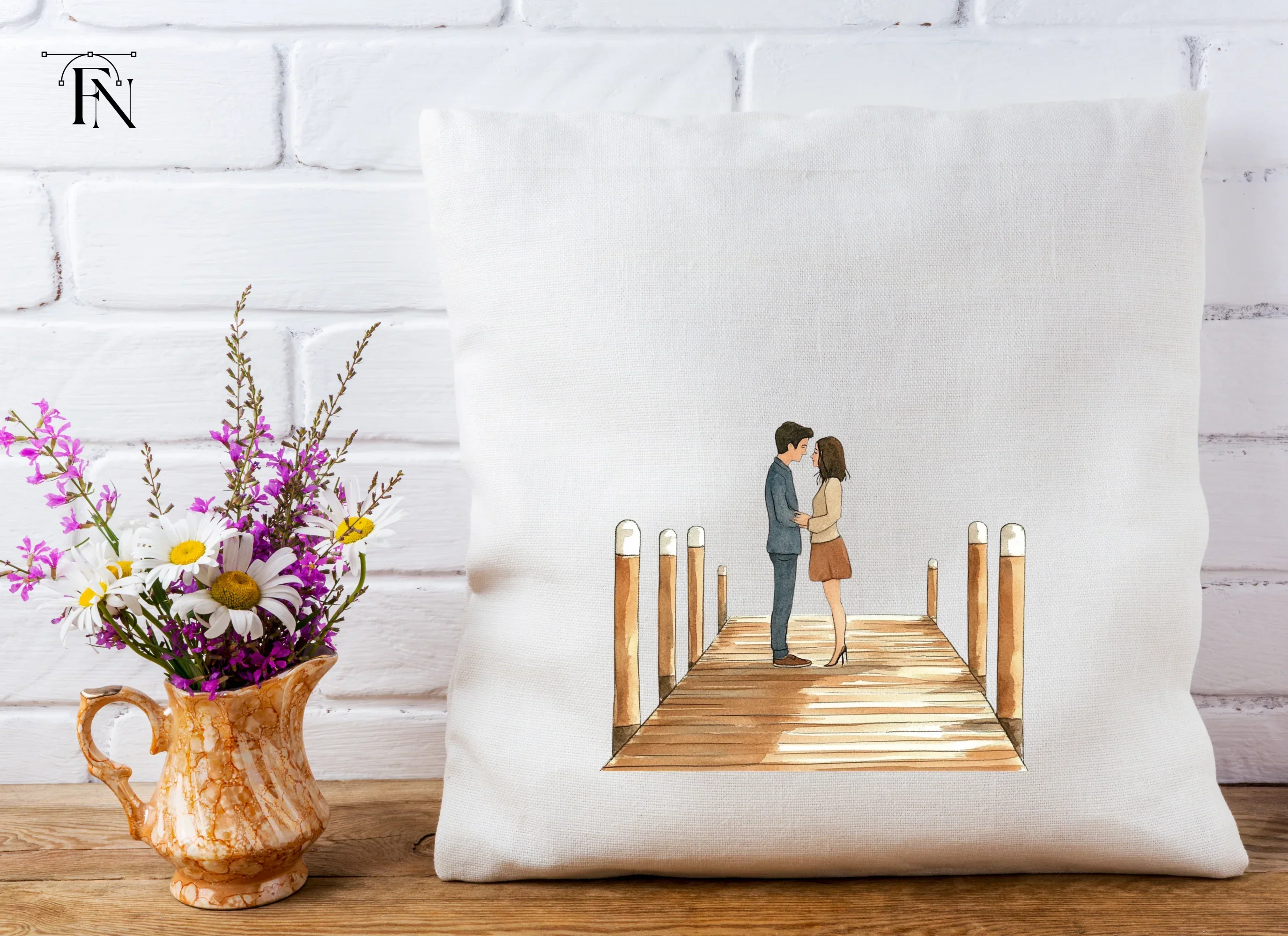 Couple Holding Hands on Pier Clipart Bundle - Image 2