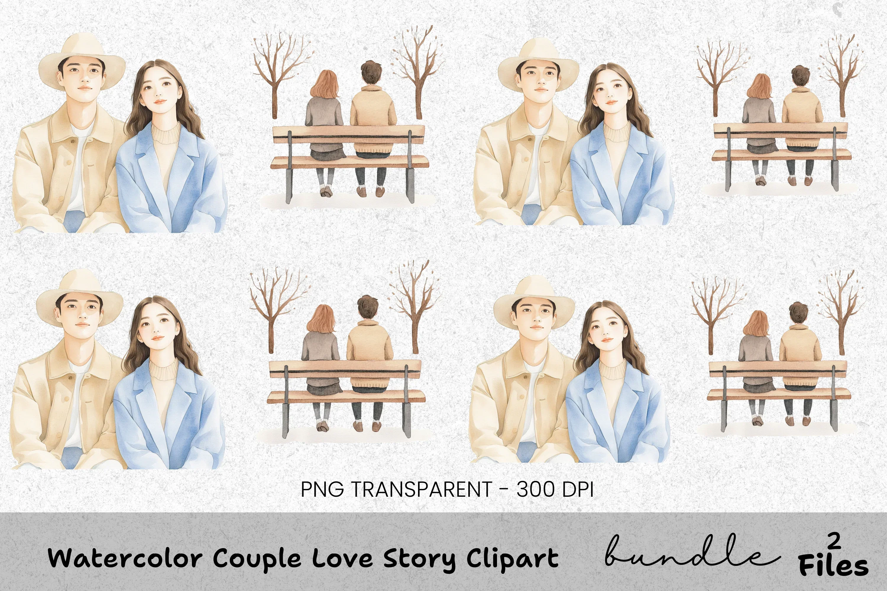 Couple Love Story Clipart Bundle