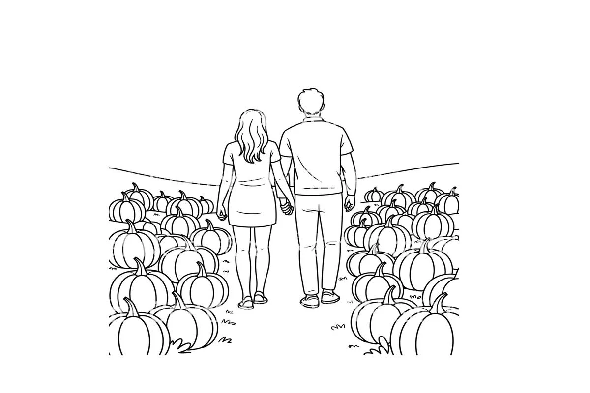 Couple Pumpkin Patch Coloring Books - Image 2