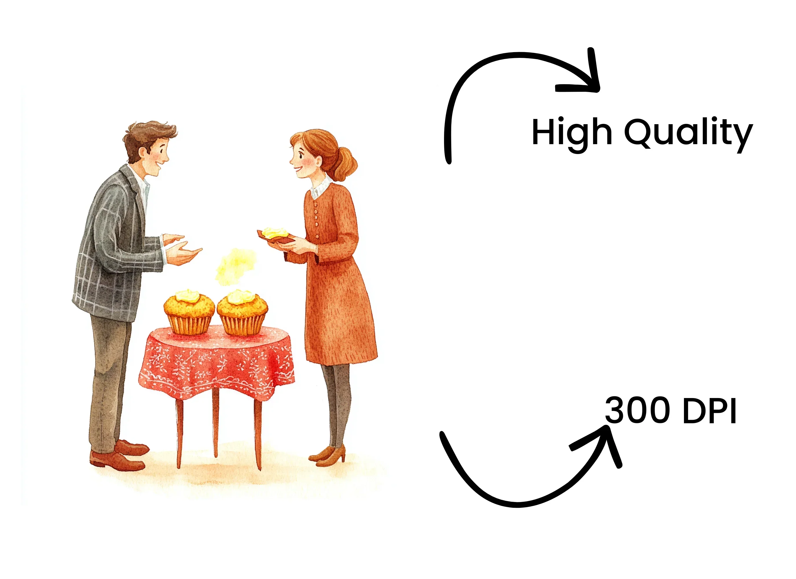 Couple Sharing Muffins Clipart Bundle - Image 4