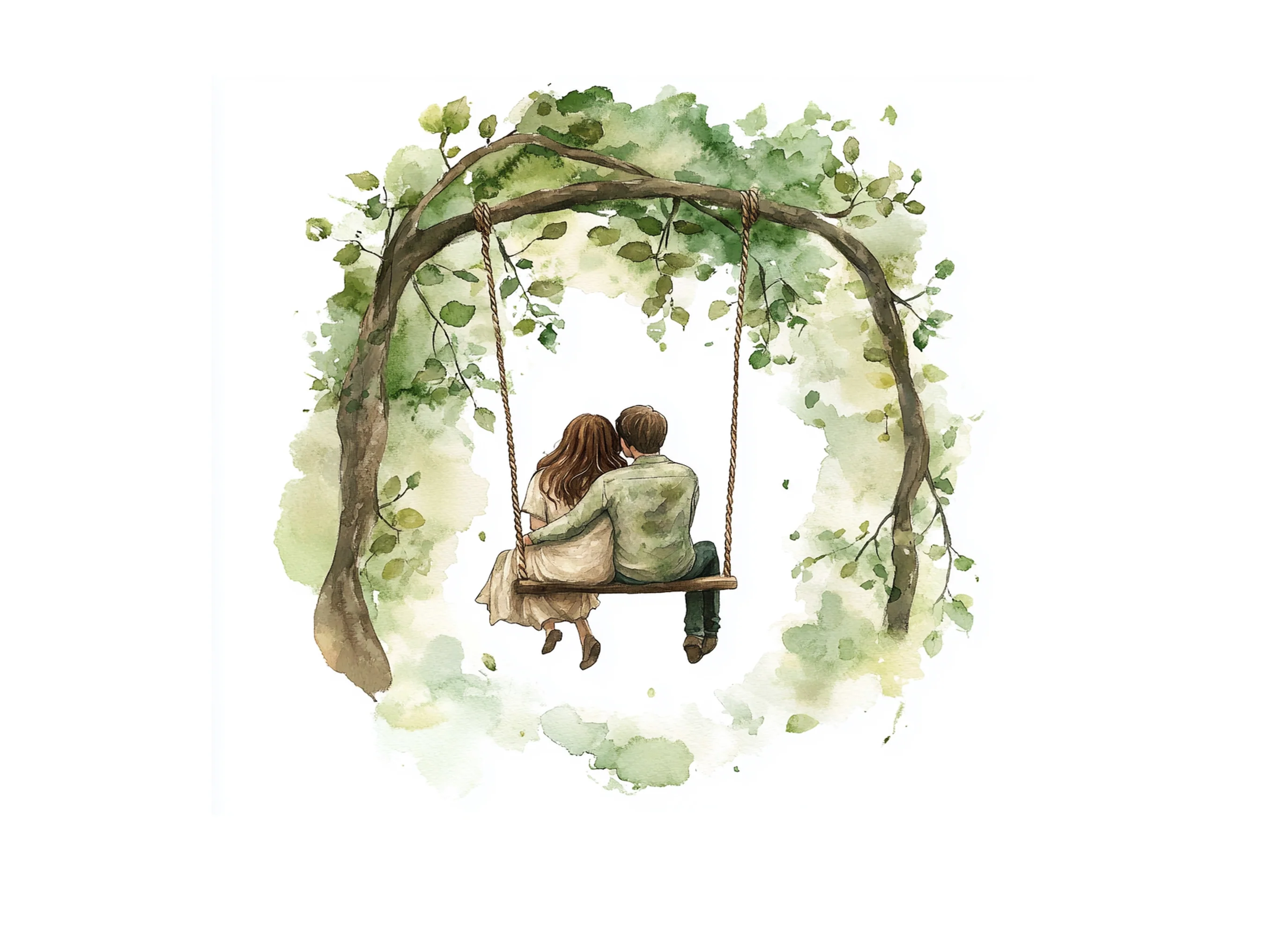 Couple Walking in Forest Clipart Bundle - Image 3