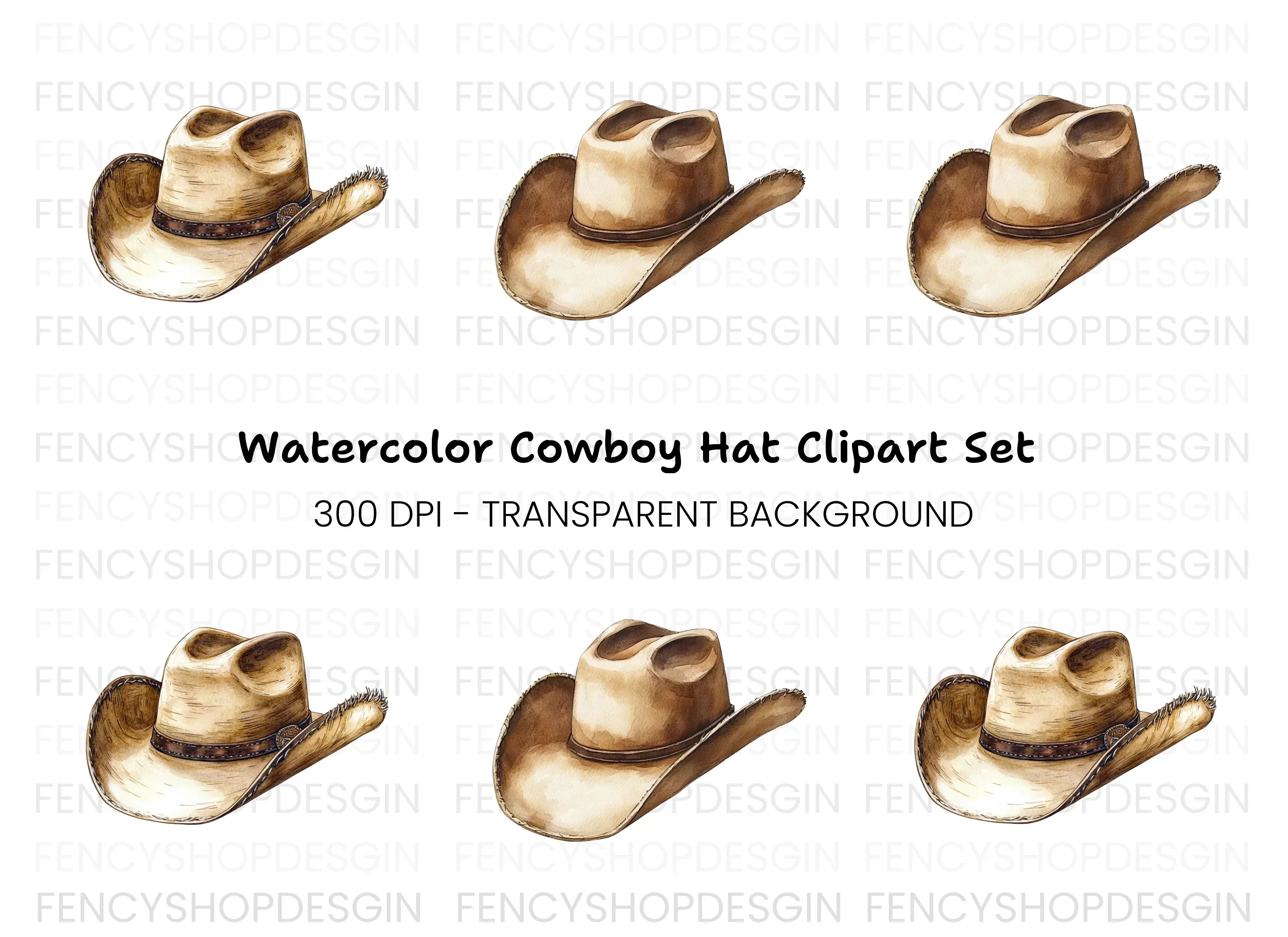 Cowboy Hat Clipart Bundle