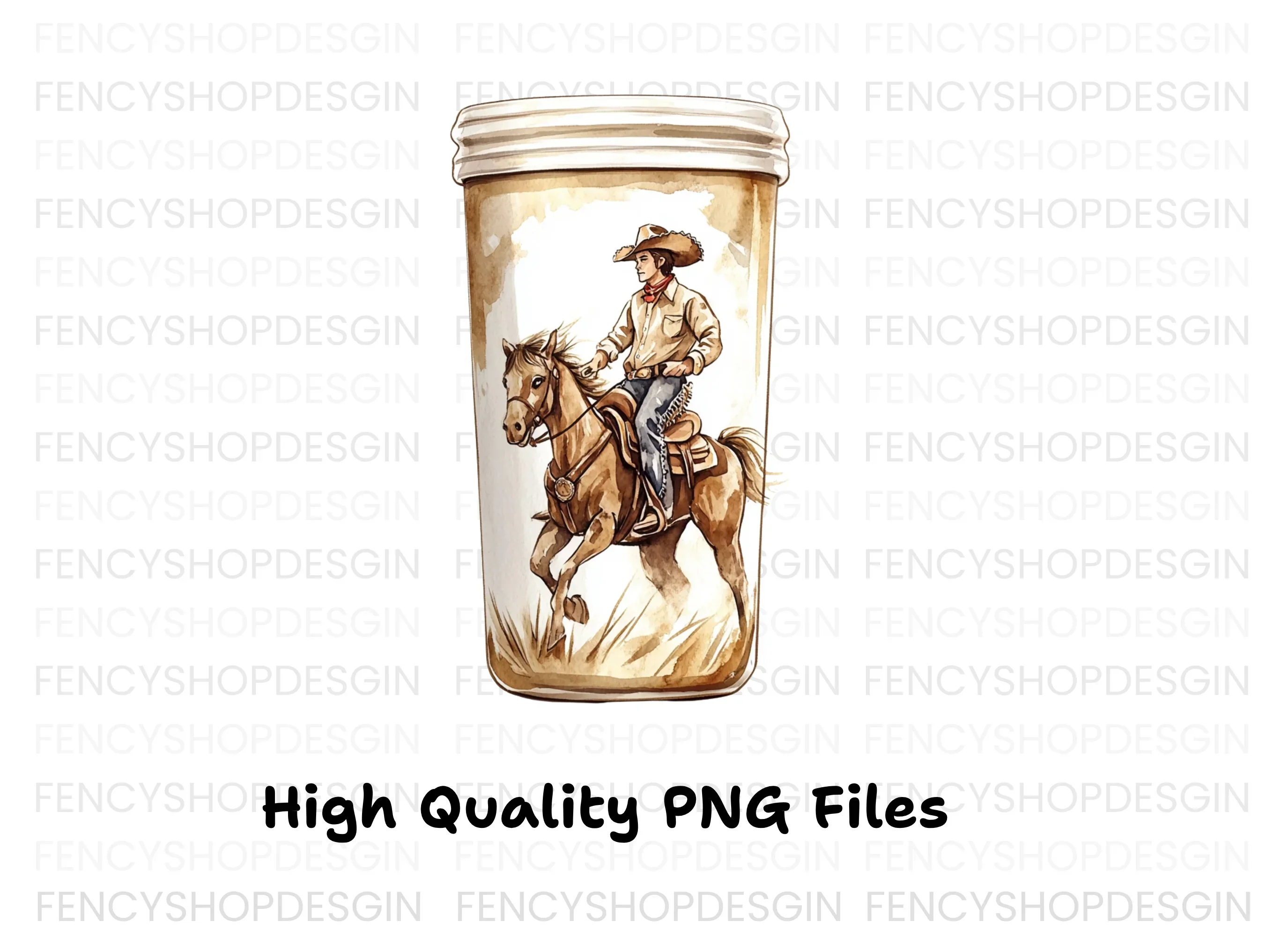 Cowboy Horse Tumbler Designs Clipart Bundle - Image 2