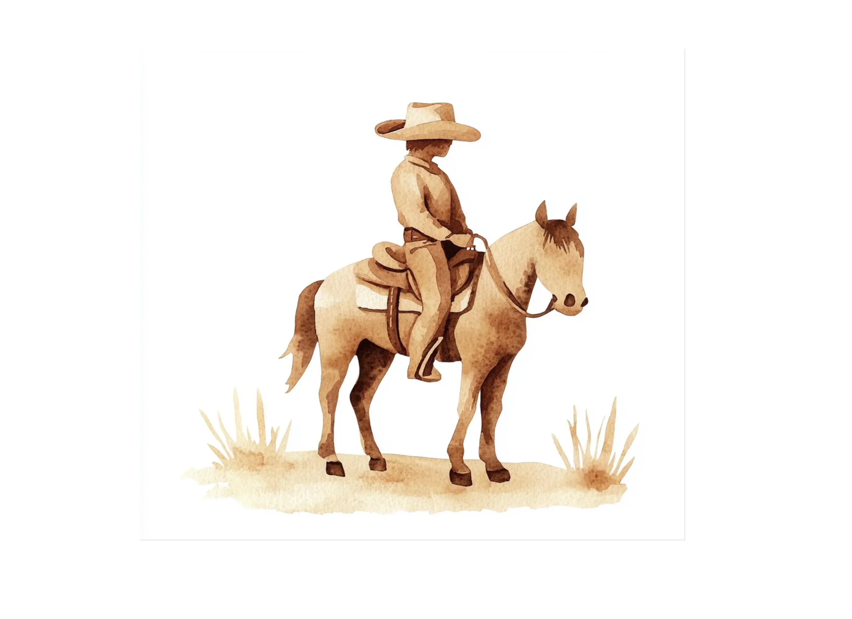 Cowboy Riding Horse Clipart Bundle - Image 3