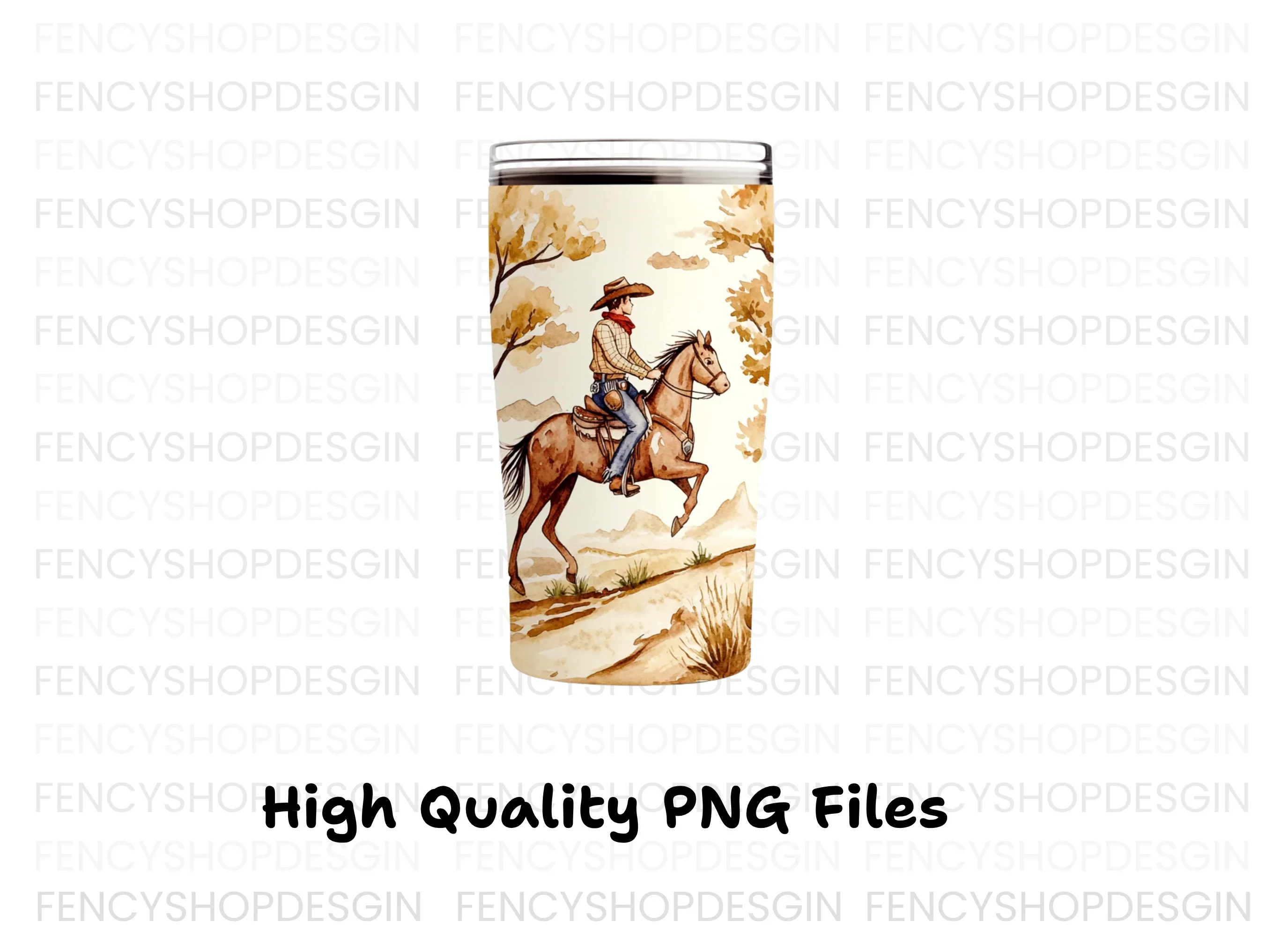 Cowboy Riding Horse Tumbler Clipart Bundle - Image 2