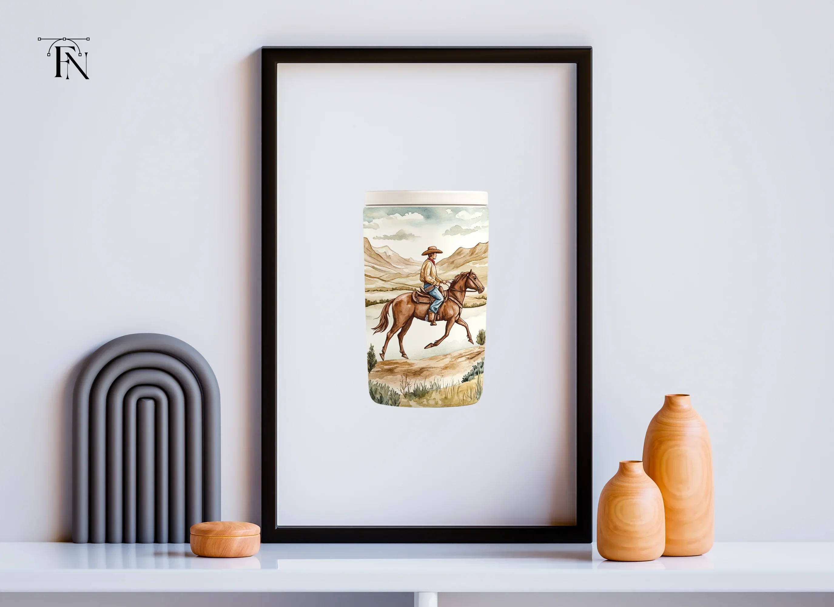 Cowboy Riding Horse Tumbler Clipart Bundle - Image 5