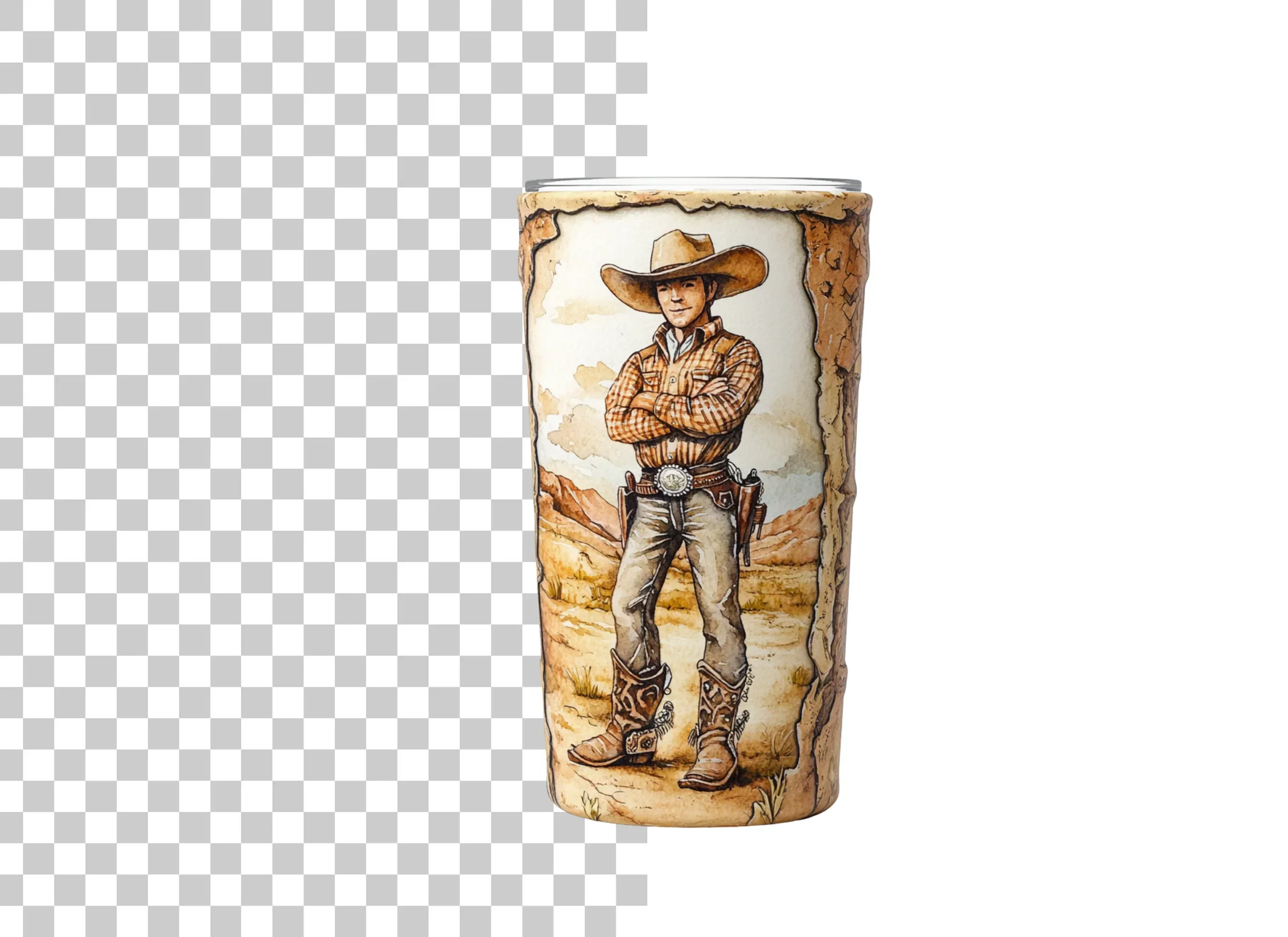 Cowboy Tumbler Clipart Bundle - Image 2