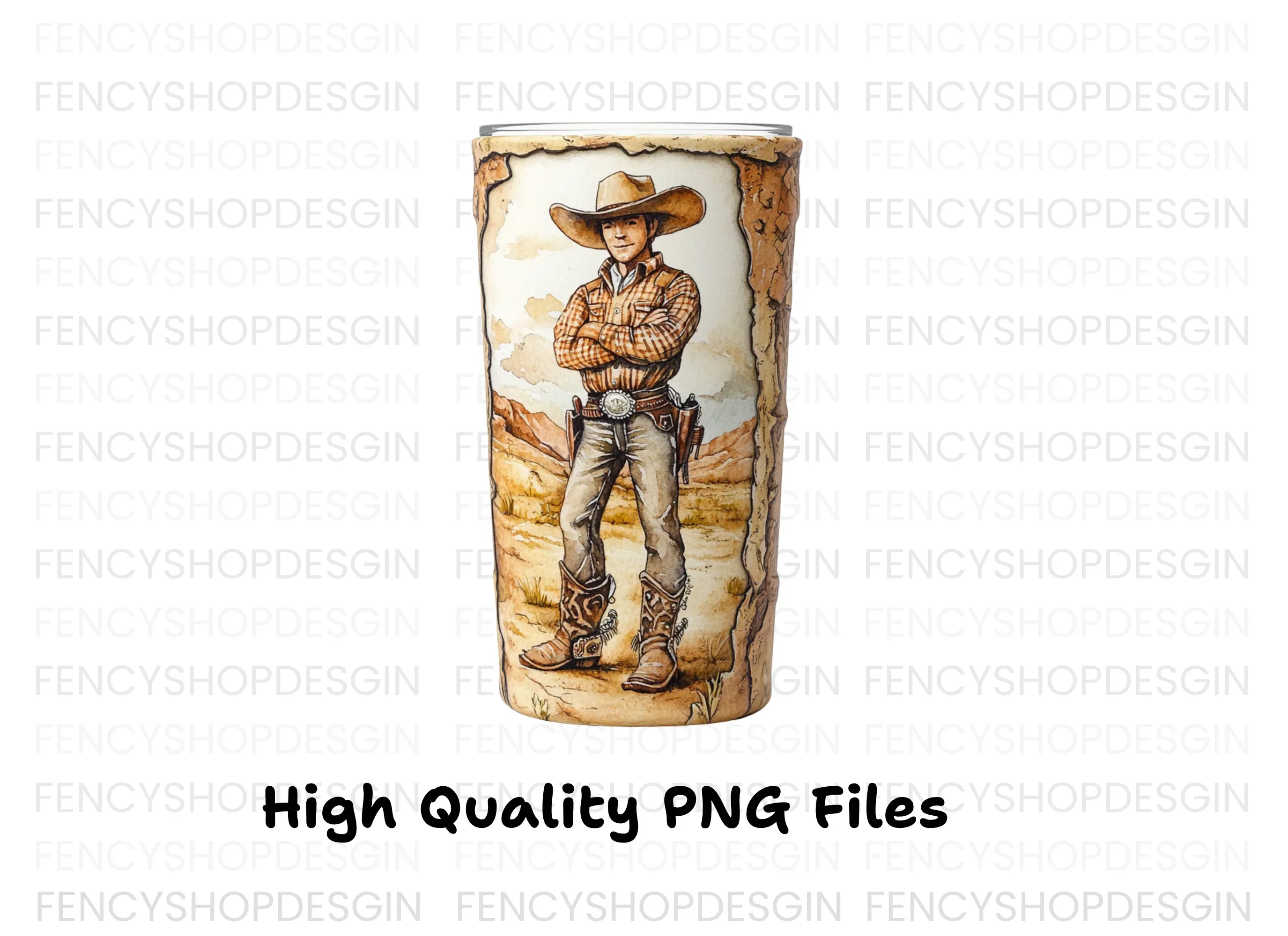 Cowboy Tumbler Clipart Bundle - Image 3