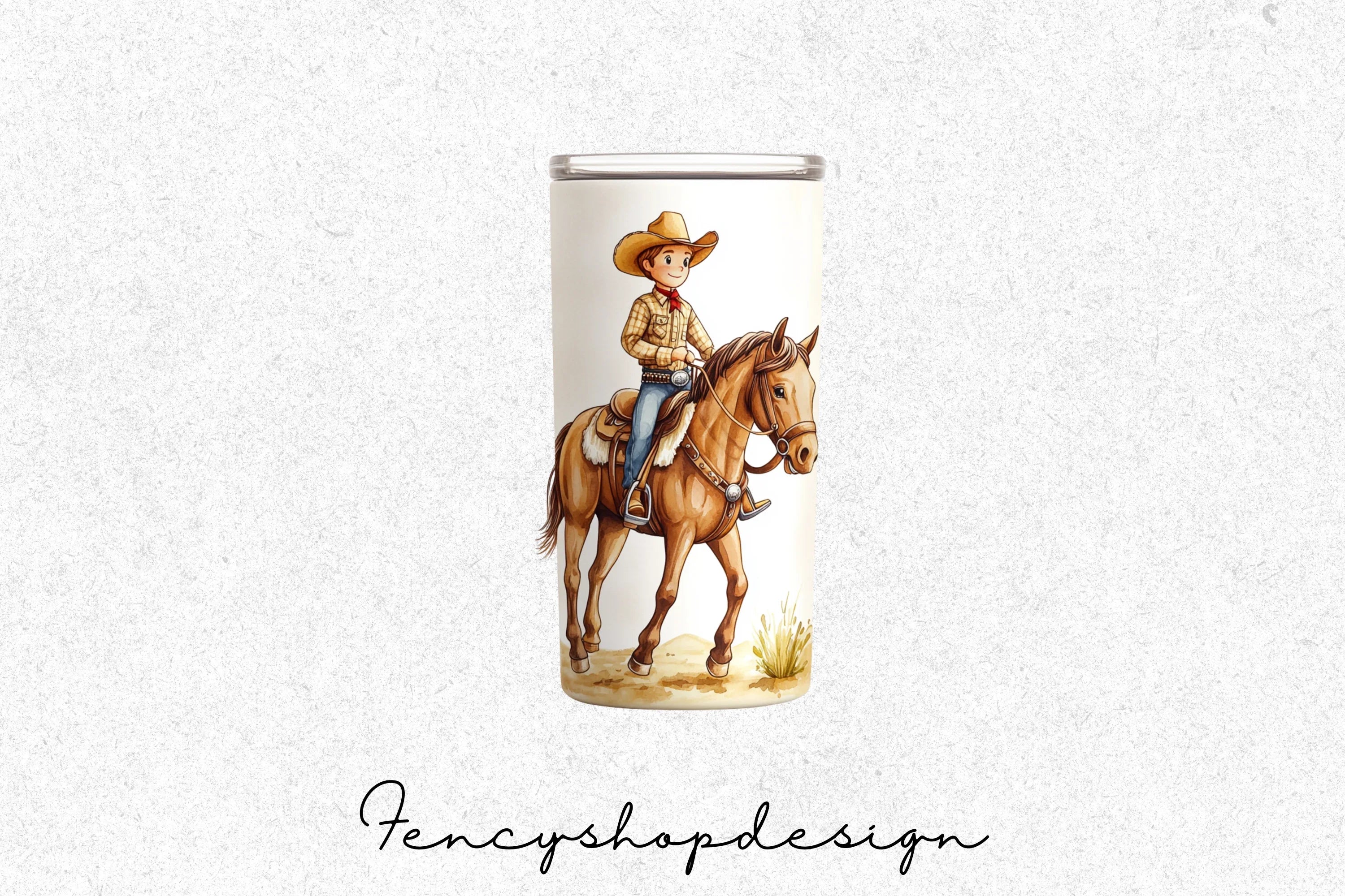 Cowboy Tumbler Designs Clipart Bundle - Image 3