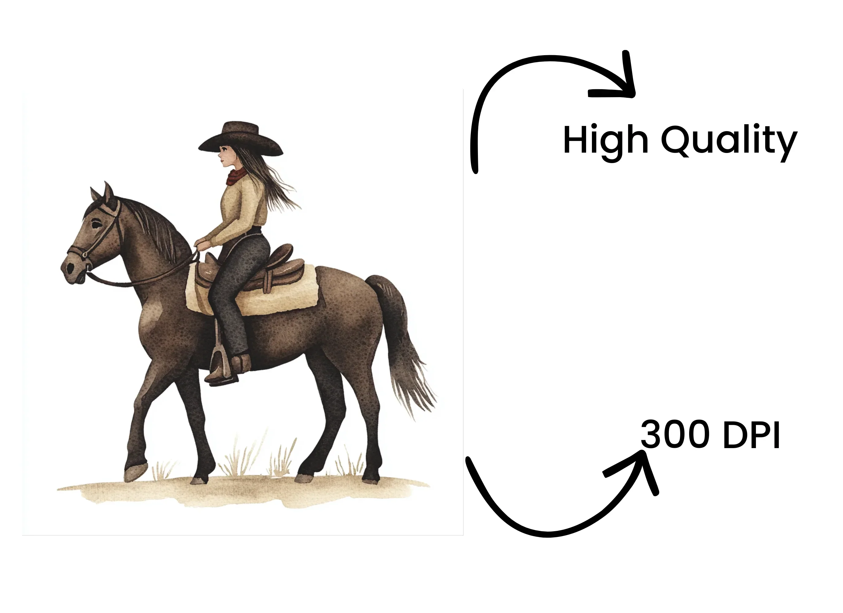 Cowgirl Riding Horse Clipart Bundle - Image 4