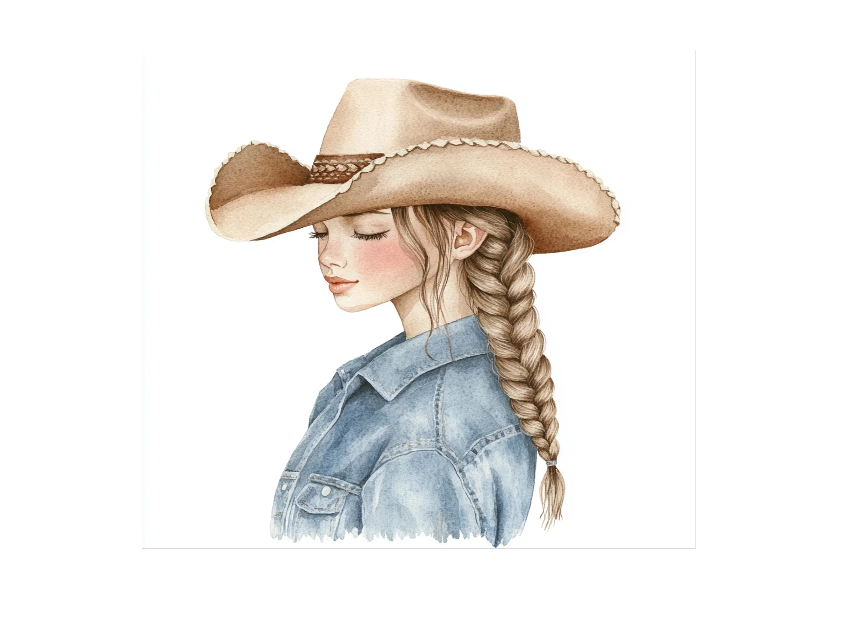 Cowgirl With Braids Clipart Bundle - Image 2