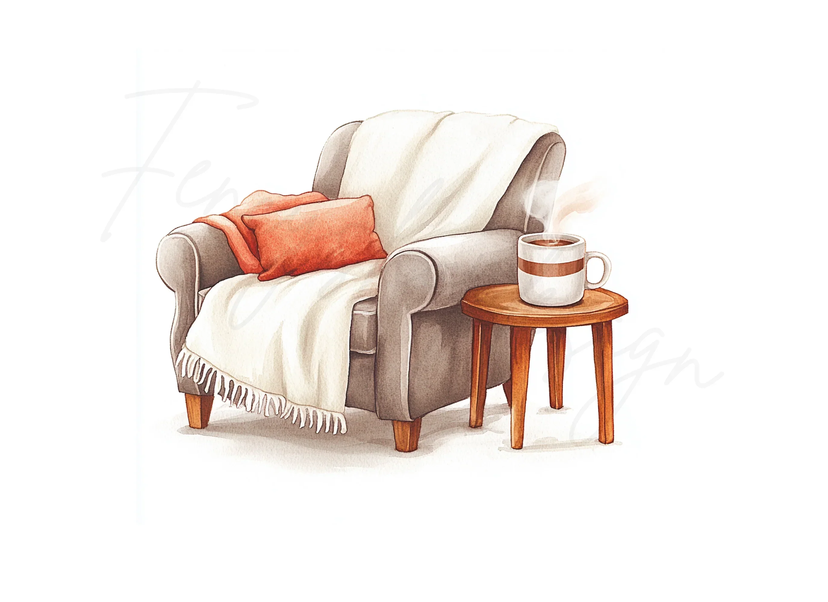 Cozy Armchair and Coffee Clipart Bundle - Image 2