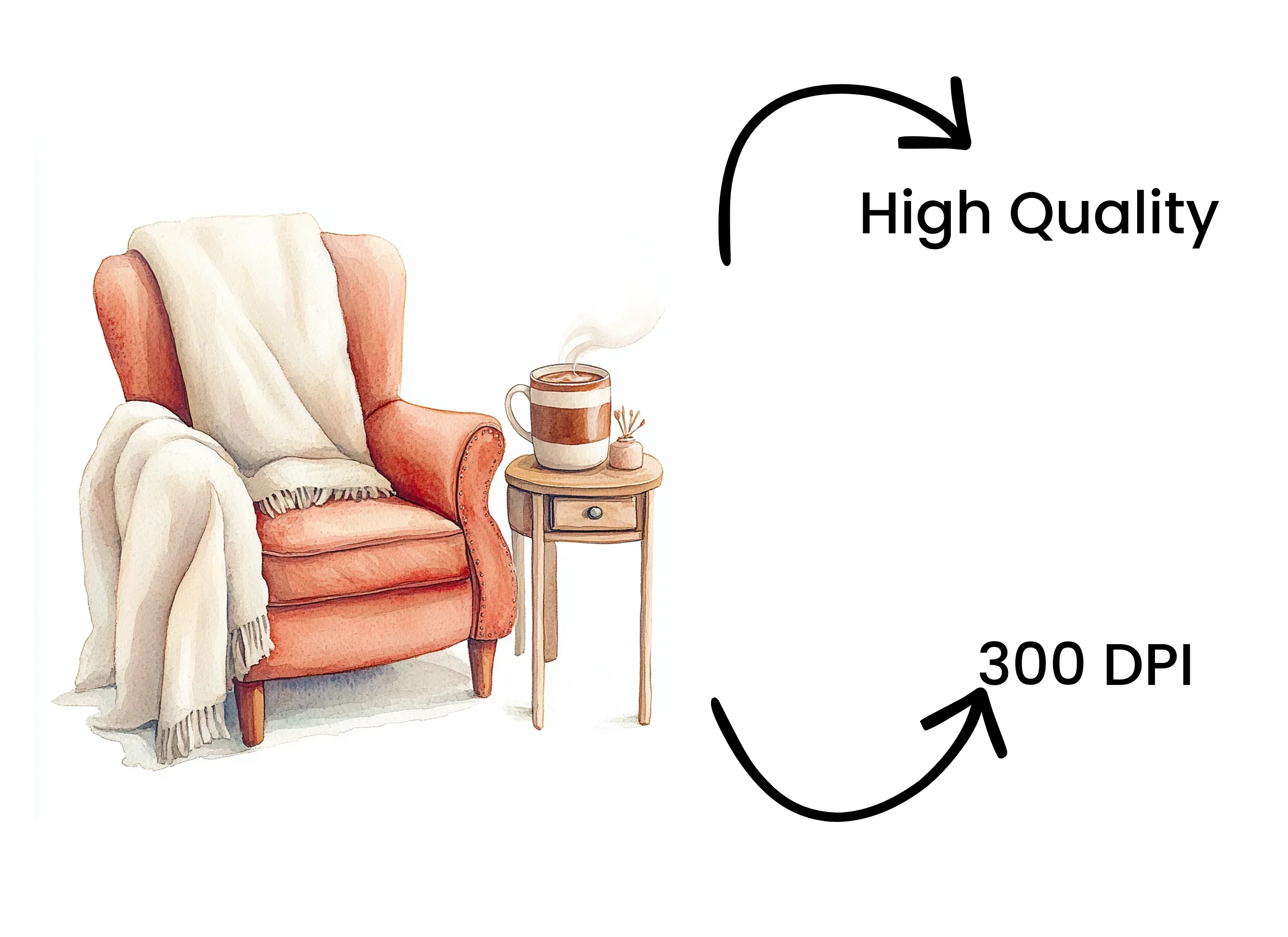 Cozy Armchair and Coffee Clipart Bundle - Image 4
