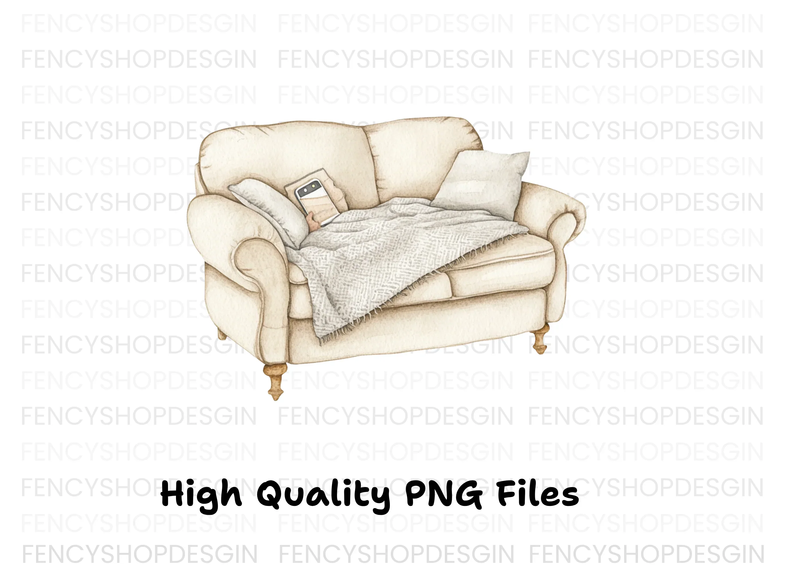 Cozy Armchair and Sofa Clipart Bundle - Image 3