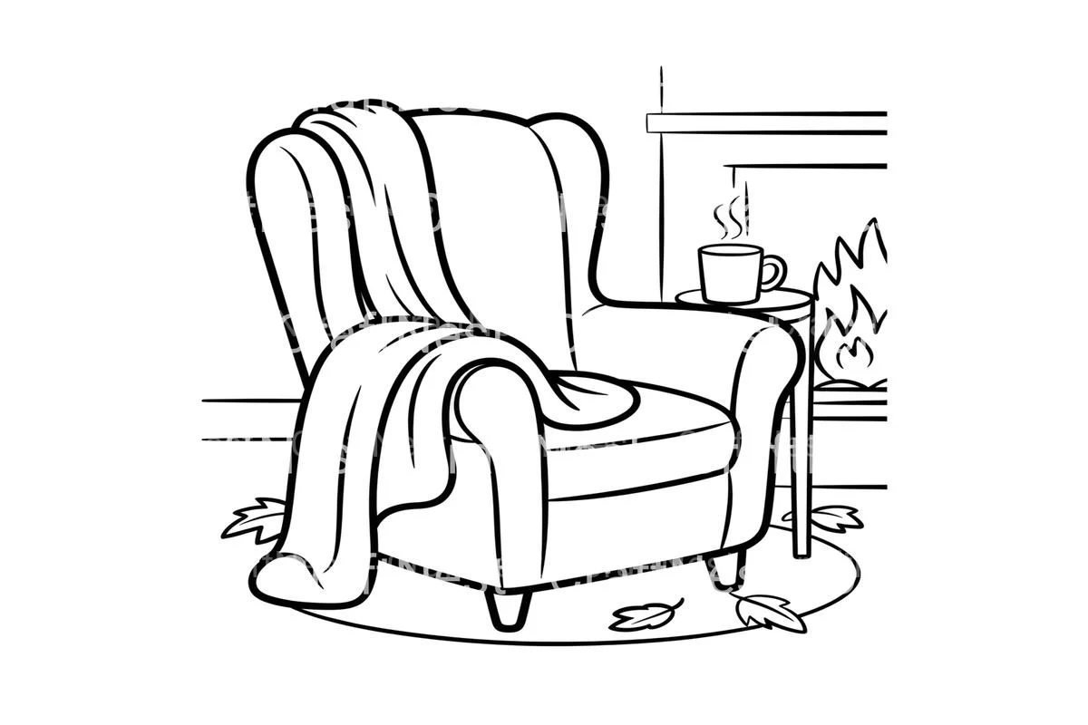 Cozy Armchair Autumn Coloring Books - Image 3