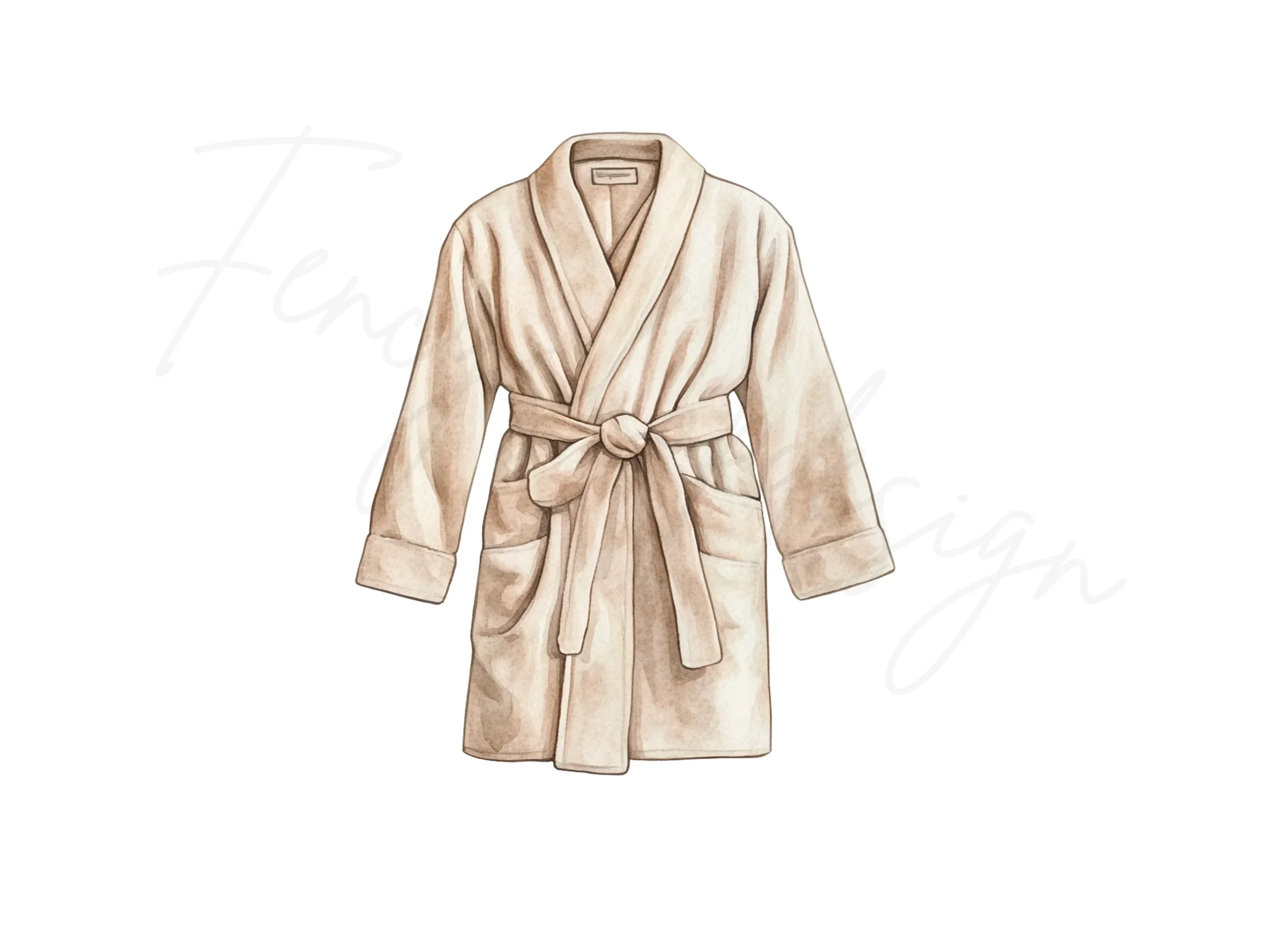 Cozy Beige Bathrobe Clipart Bundle - Image 3