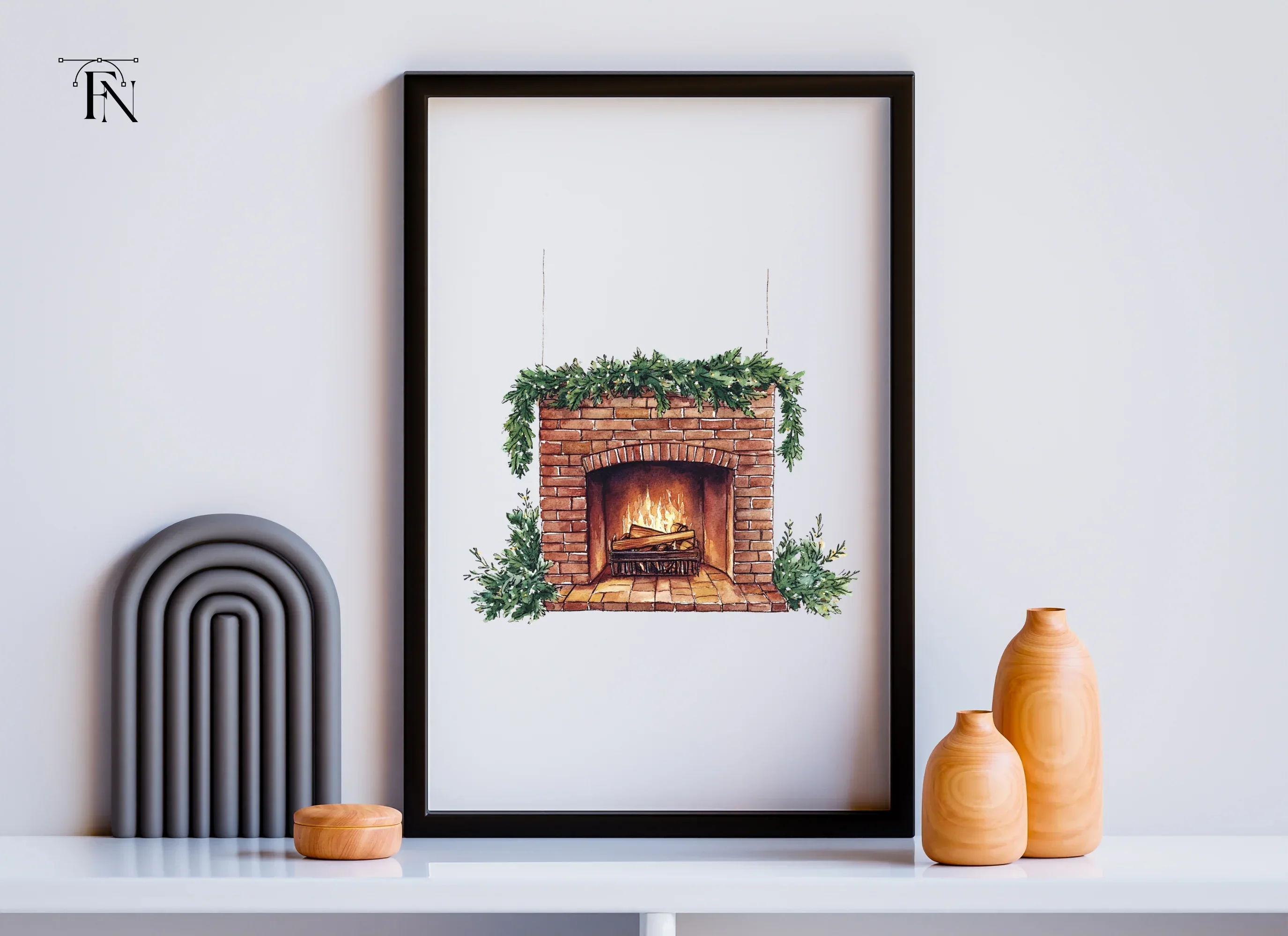 Cozy Christmas Fireplace Clipart Bundle - Image 3