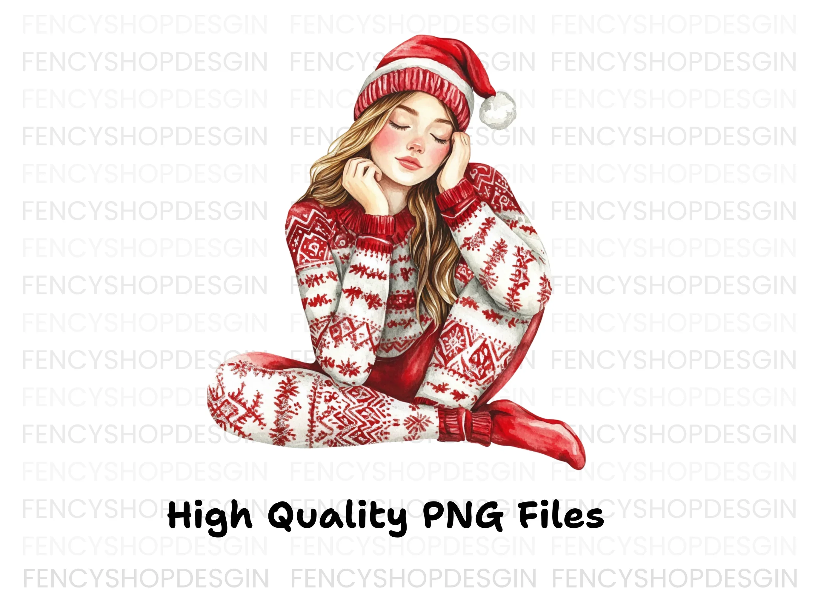 Cozy Christmas Girl Clipart Bundle - Image 5