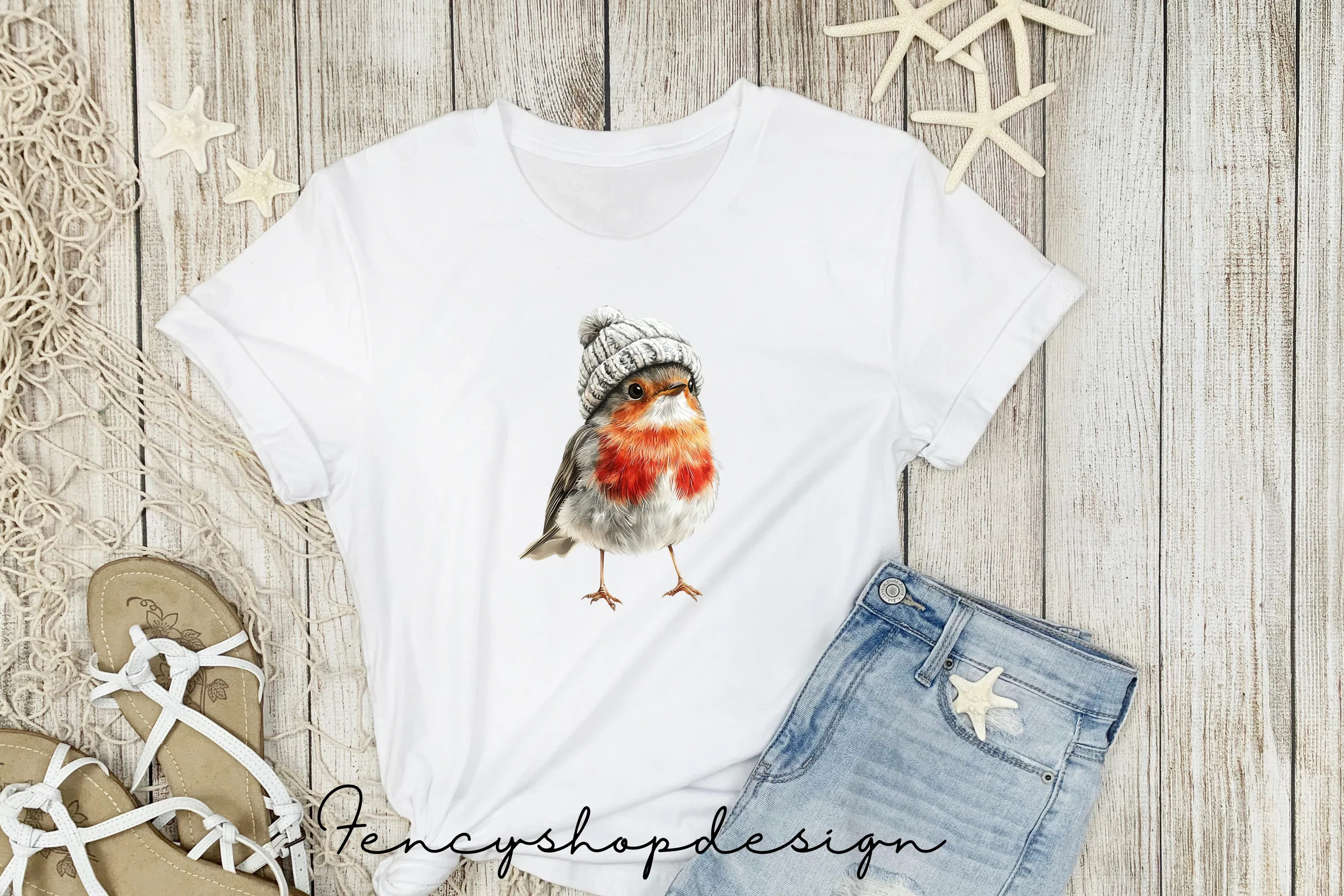 Cozy Christmas Robin Bird Clipart Bundle - Image 5