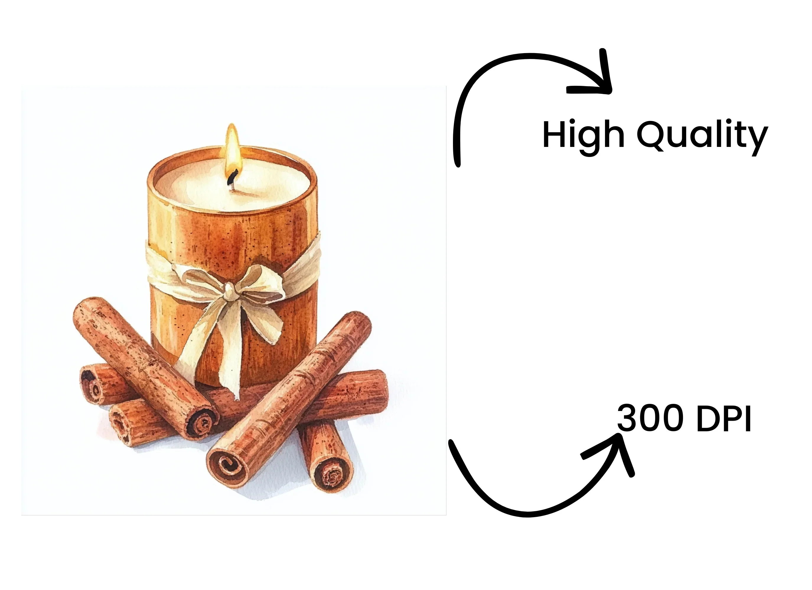 Cozy Cinnamon Candle Clipart Bundle - Image 4