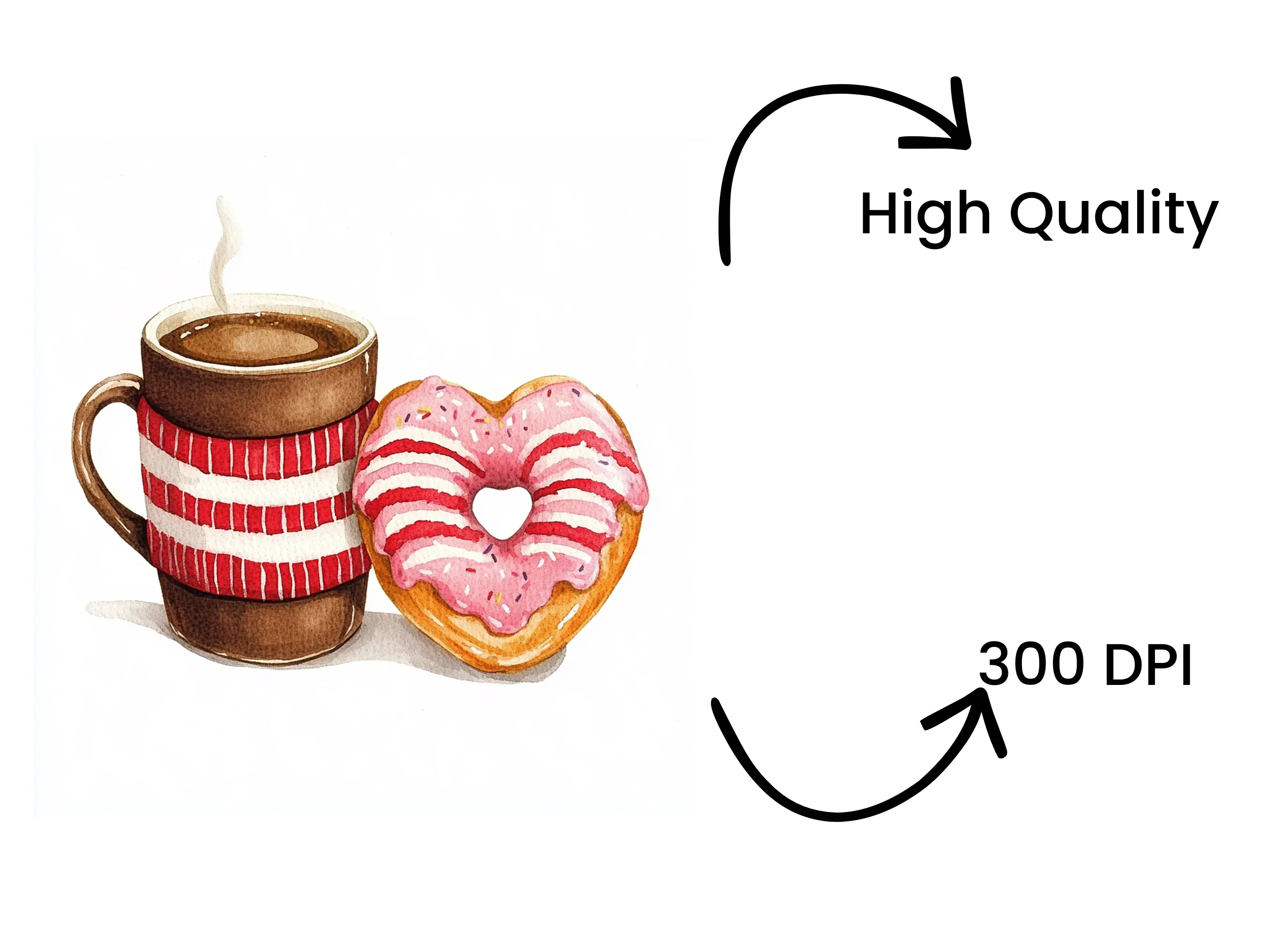 Cozy Coffee and Donut Valentine Clipart Bundle - Image 4