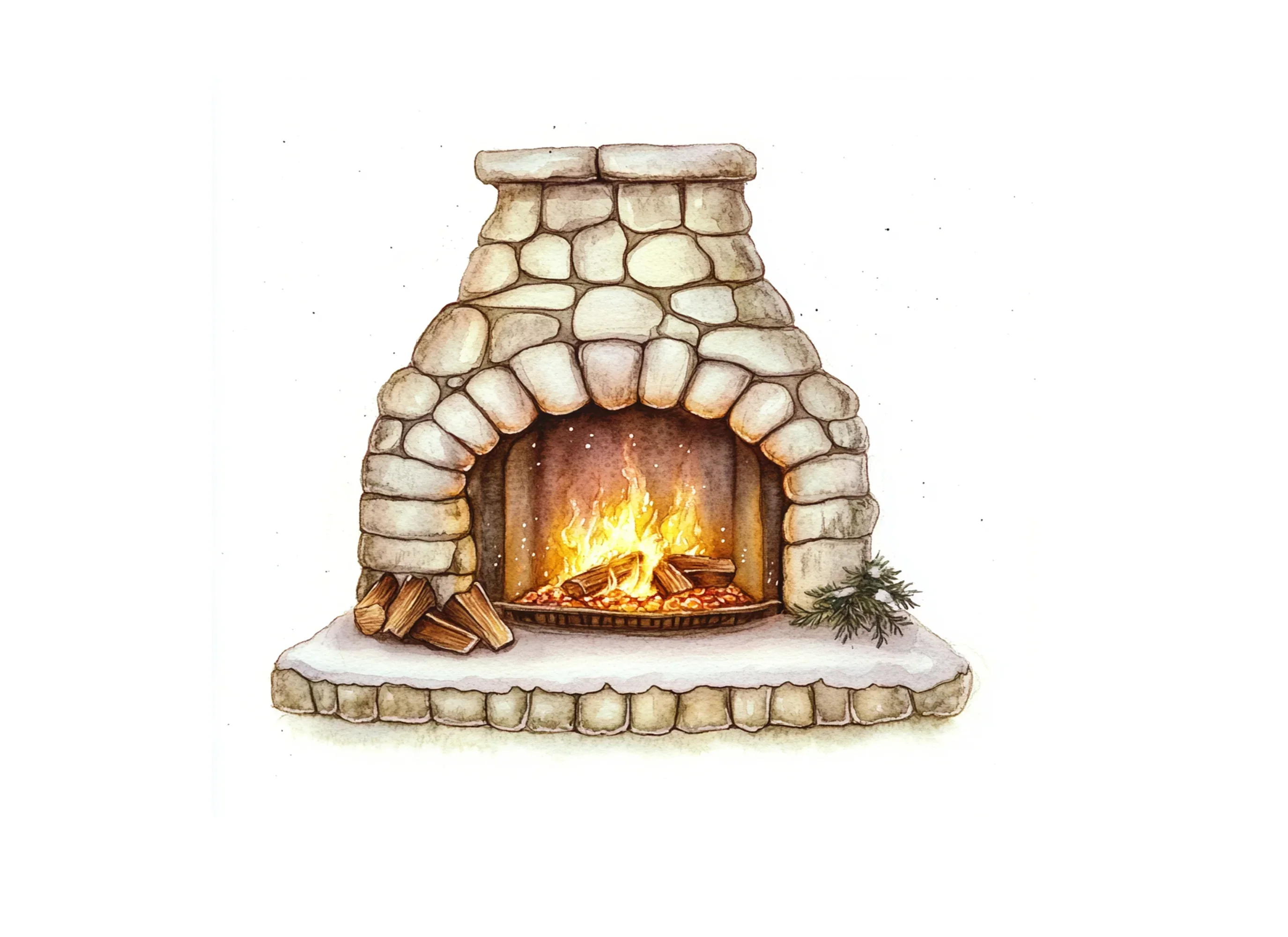Cozy Fireplace Clipart Bundle - Image 3