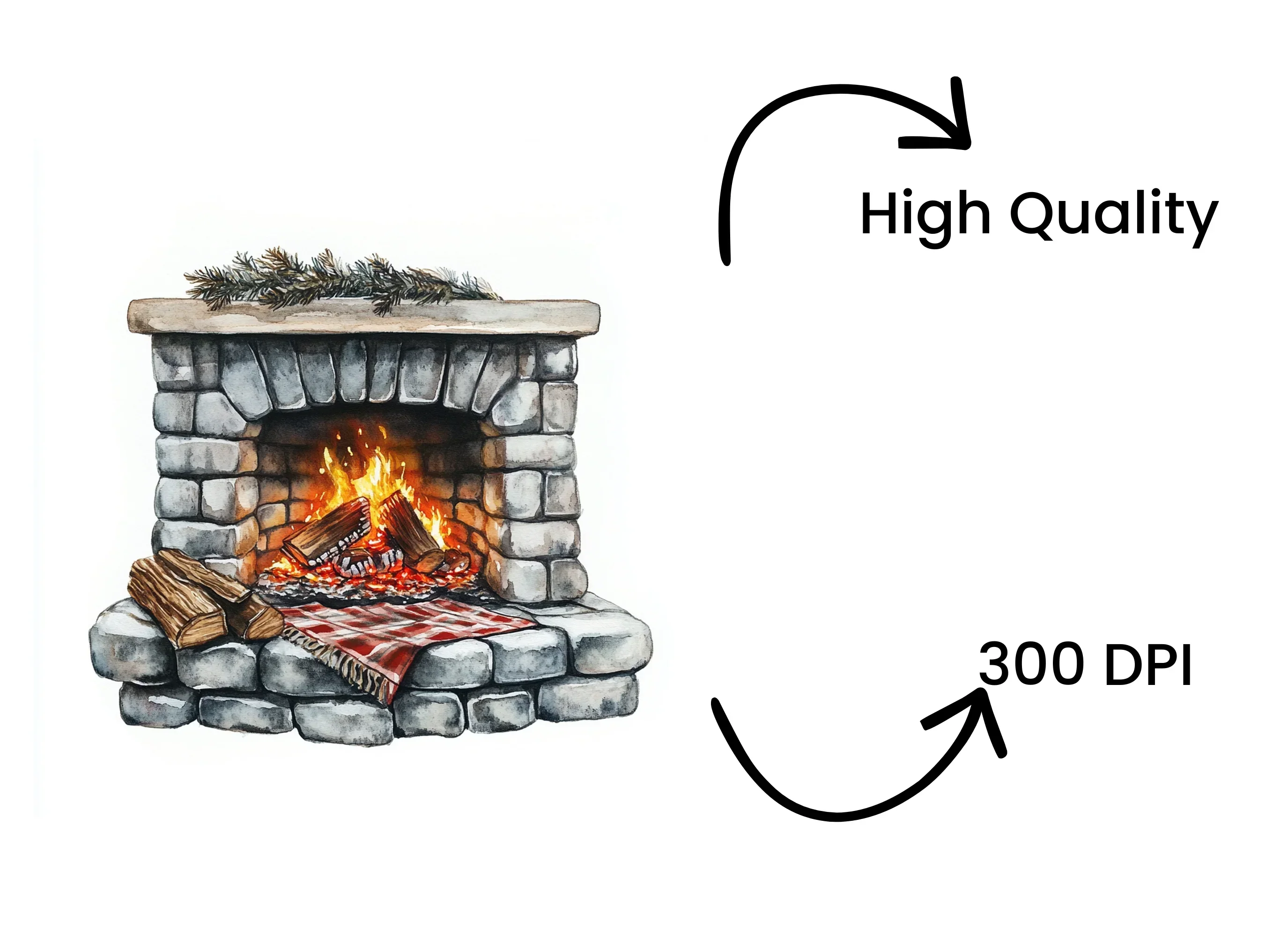 Cozy Fireplace Clipart Bundle - Image 4