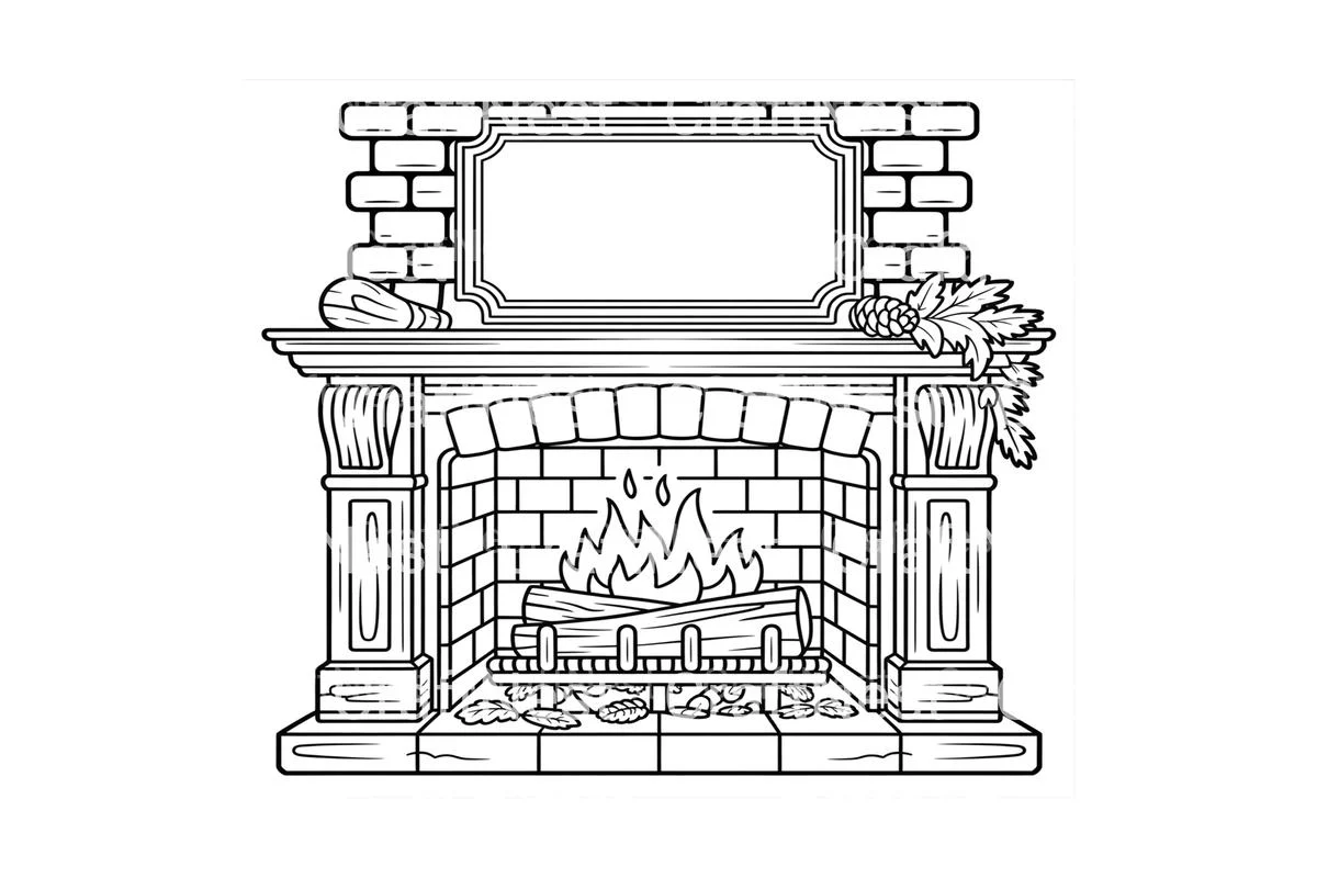 Cozy Fireplace Coloring Books - Image 3