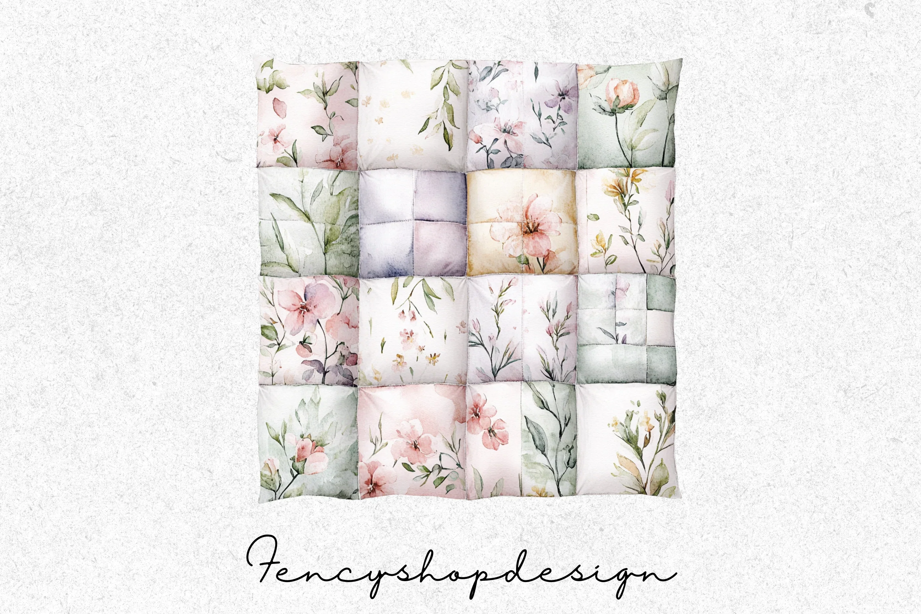 Cozy Floral Quilts Clipart Bundle - Image 2