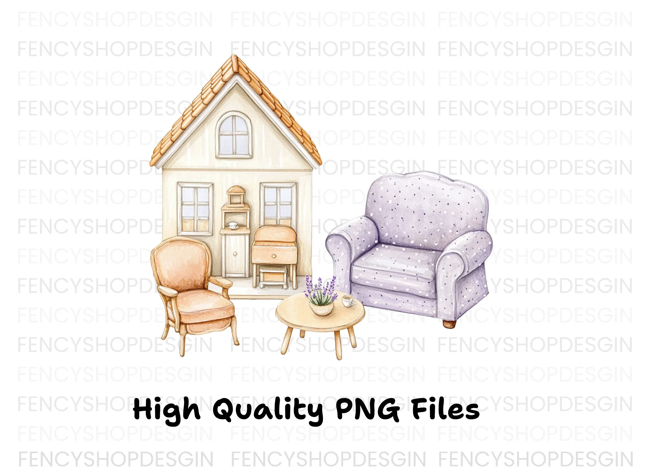 Cozy Home Decor Clipart Bundle - Image 3
