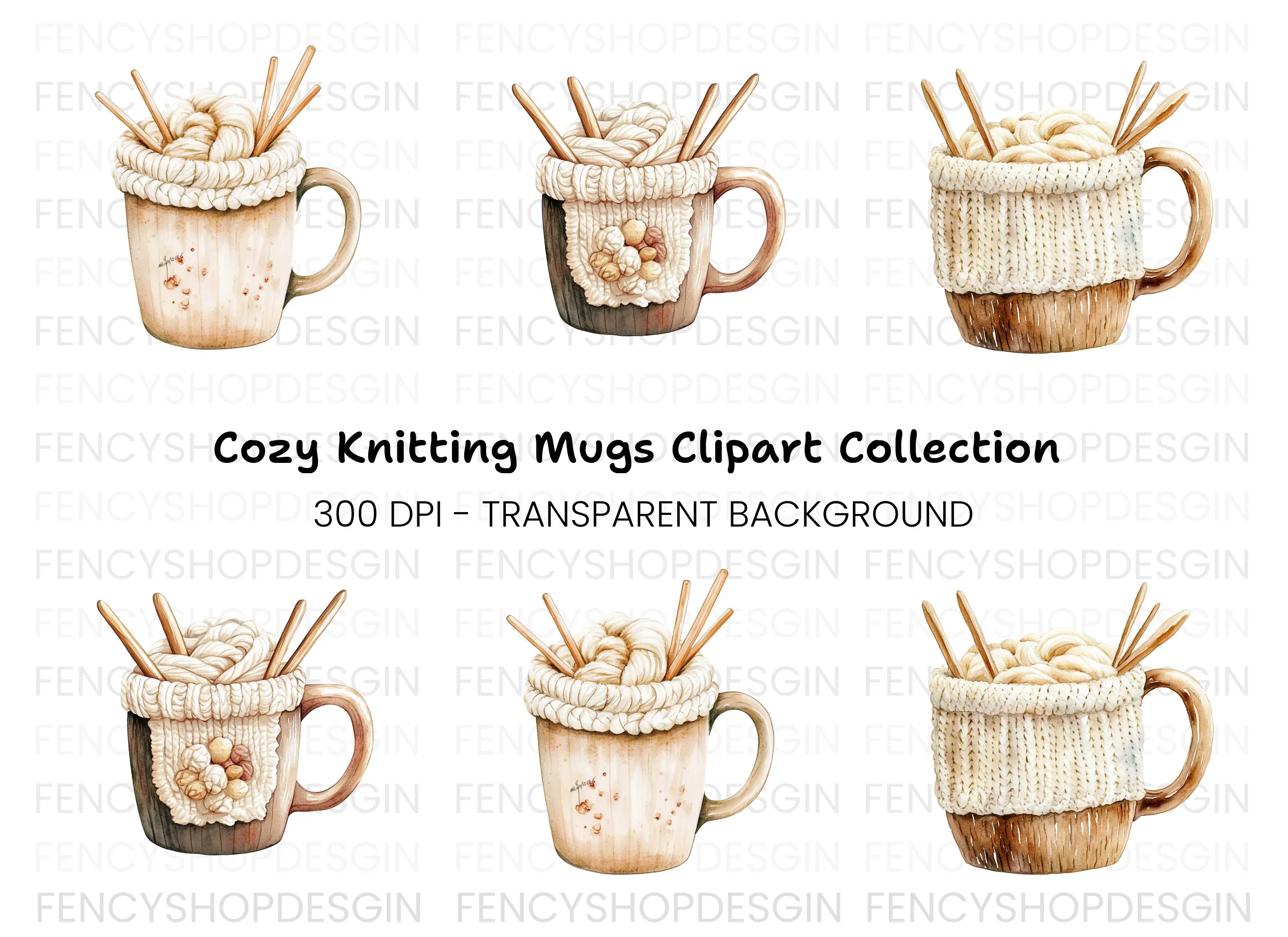 Cozy Knitted Clipart Bundle