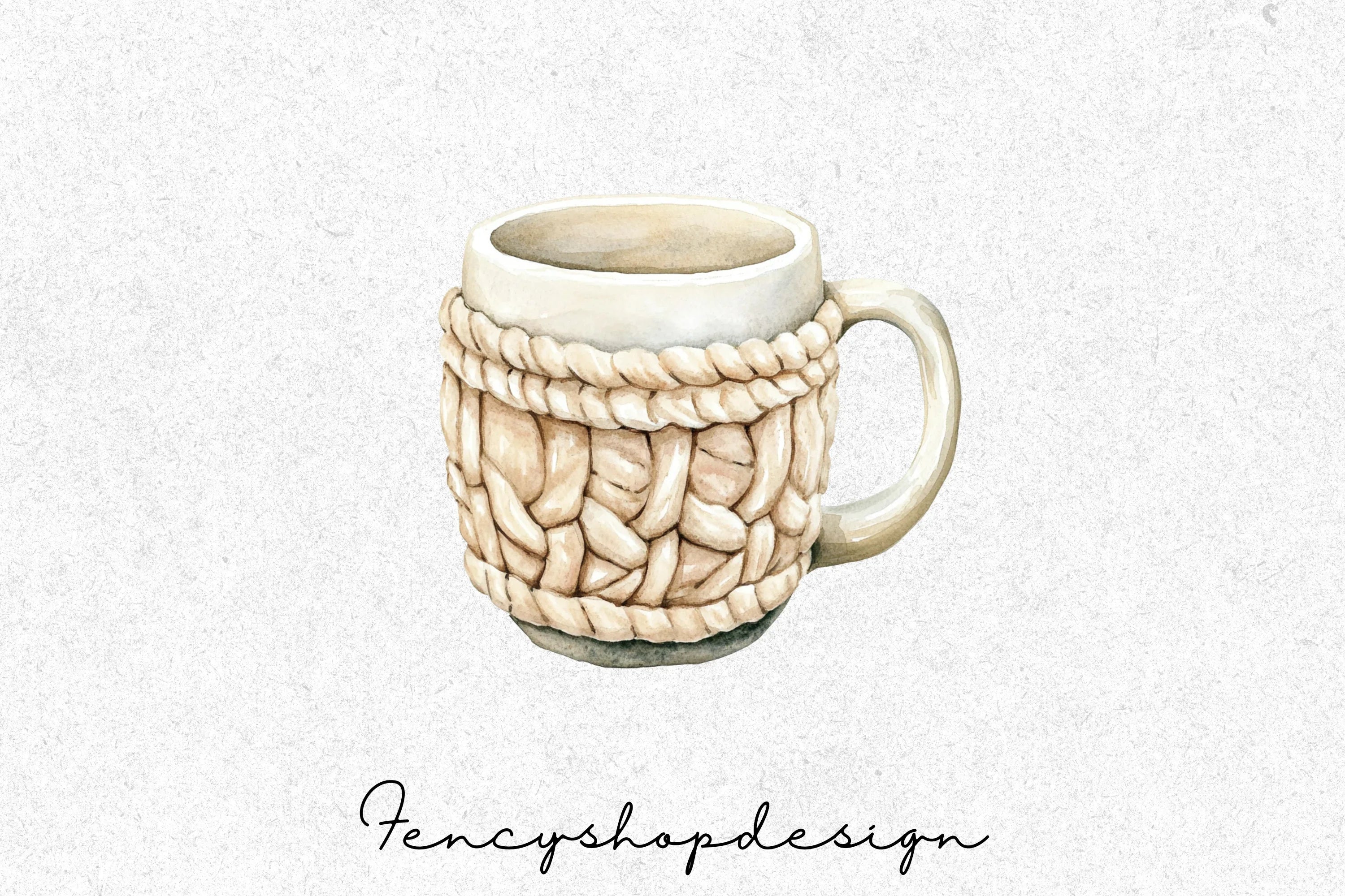 Cozy Knitted Mugs Yarn Crafts Clipart Bundle - Image 7