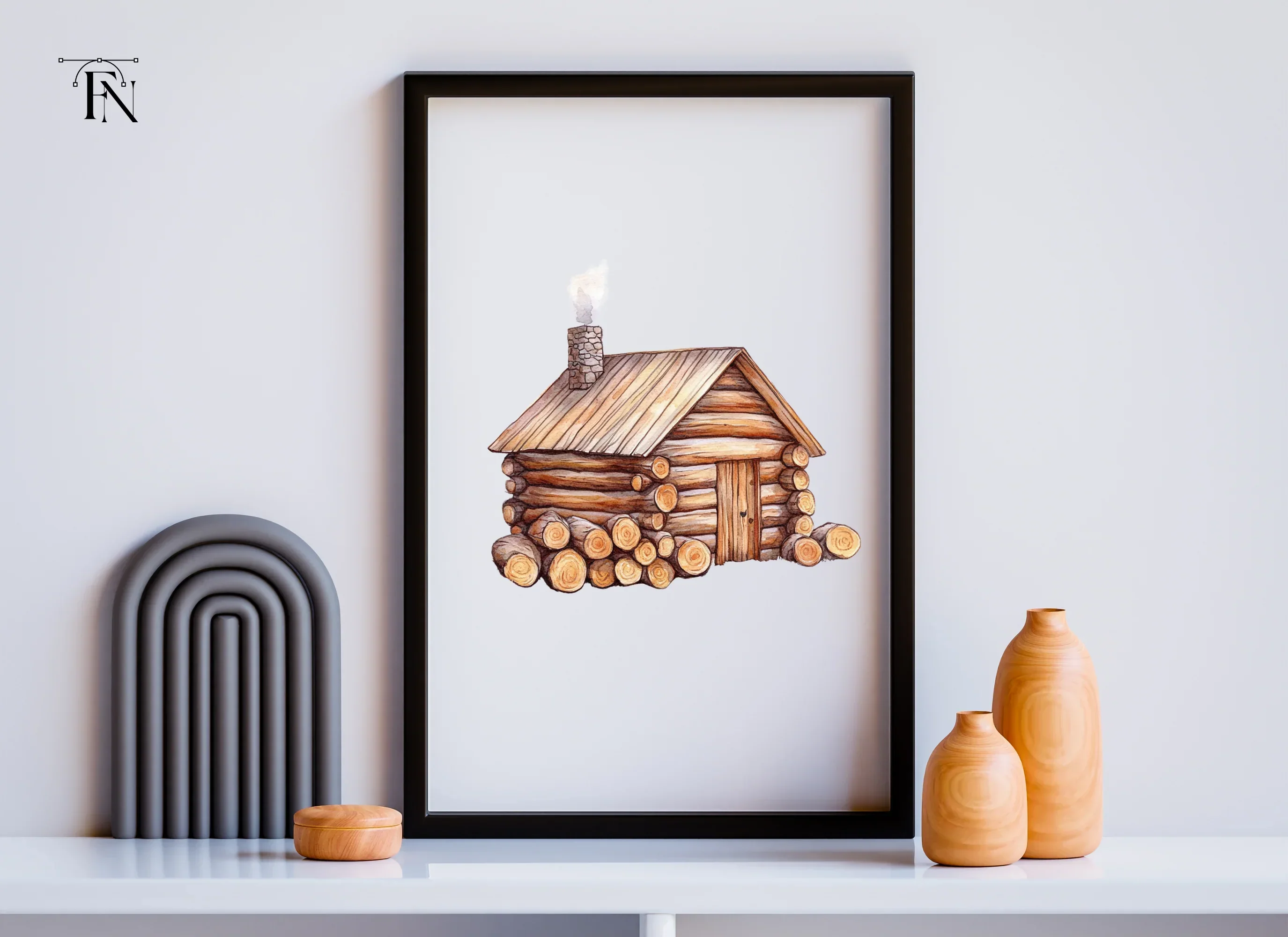 Cozy Log Cabin Clipart Bundle - Image 3