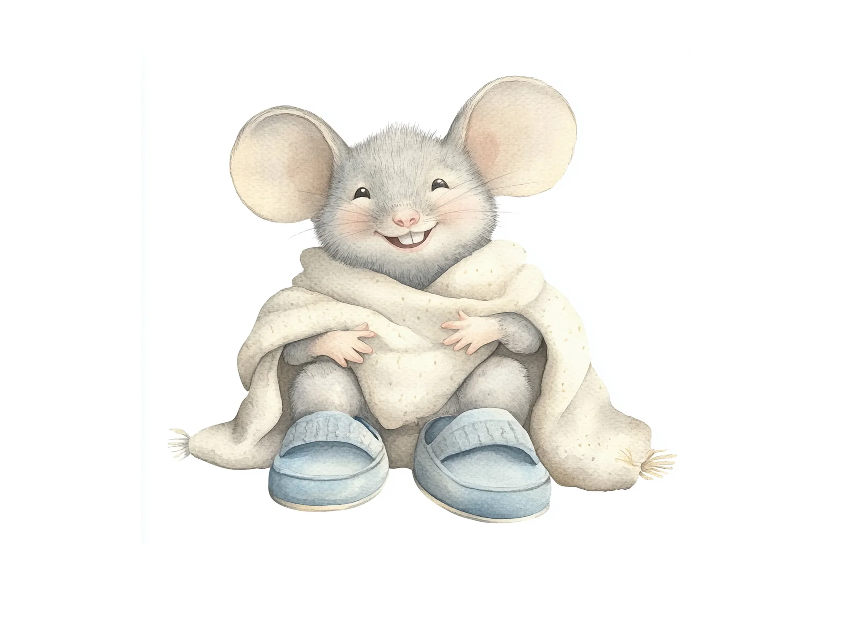 Cozy Mice with Blankets Slippers Clipart Bundle - Image 2