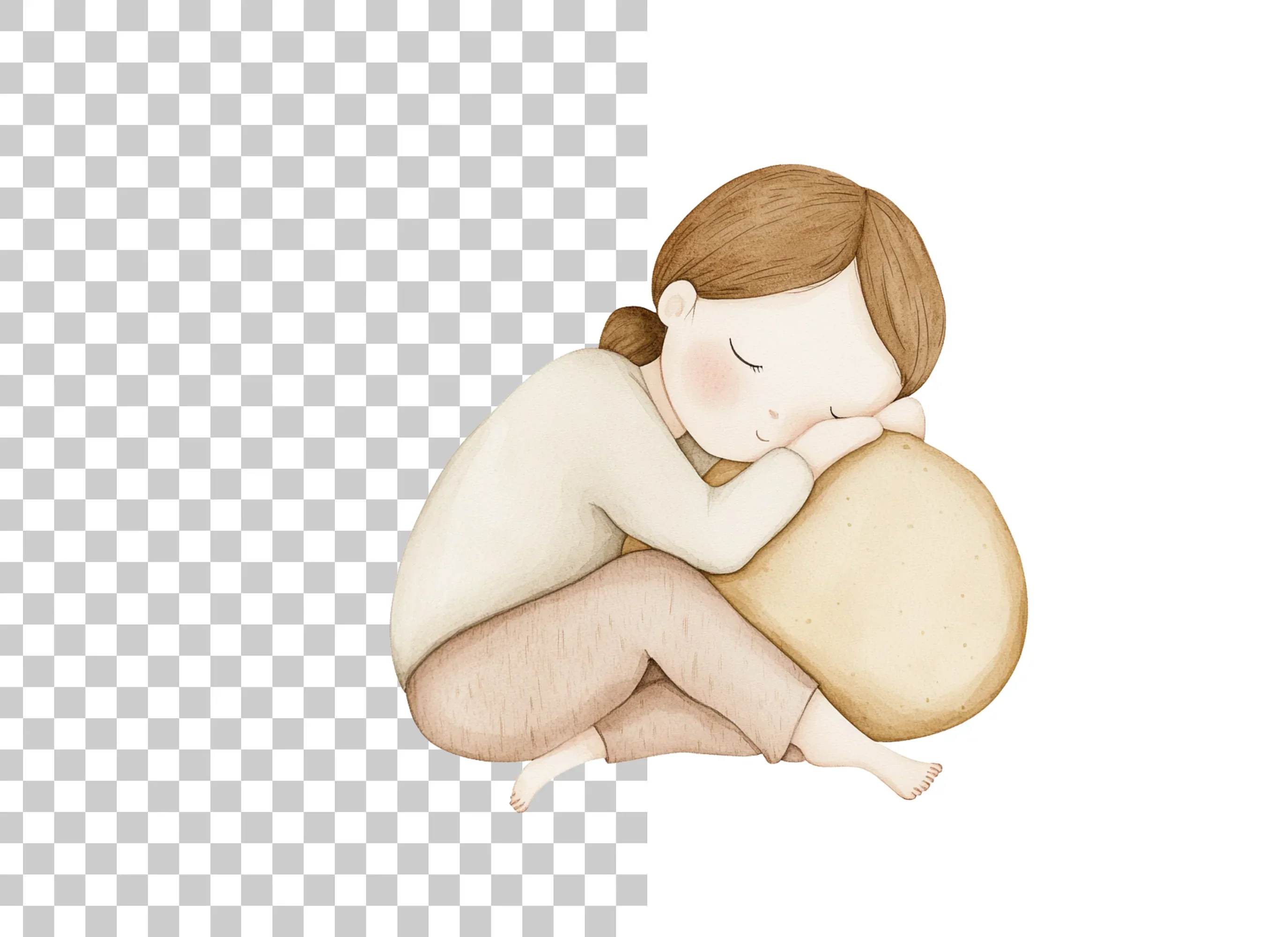 Cozy Sleeping Girl Clipart Bundle - Image 2