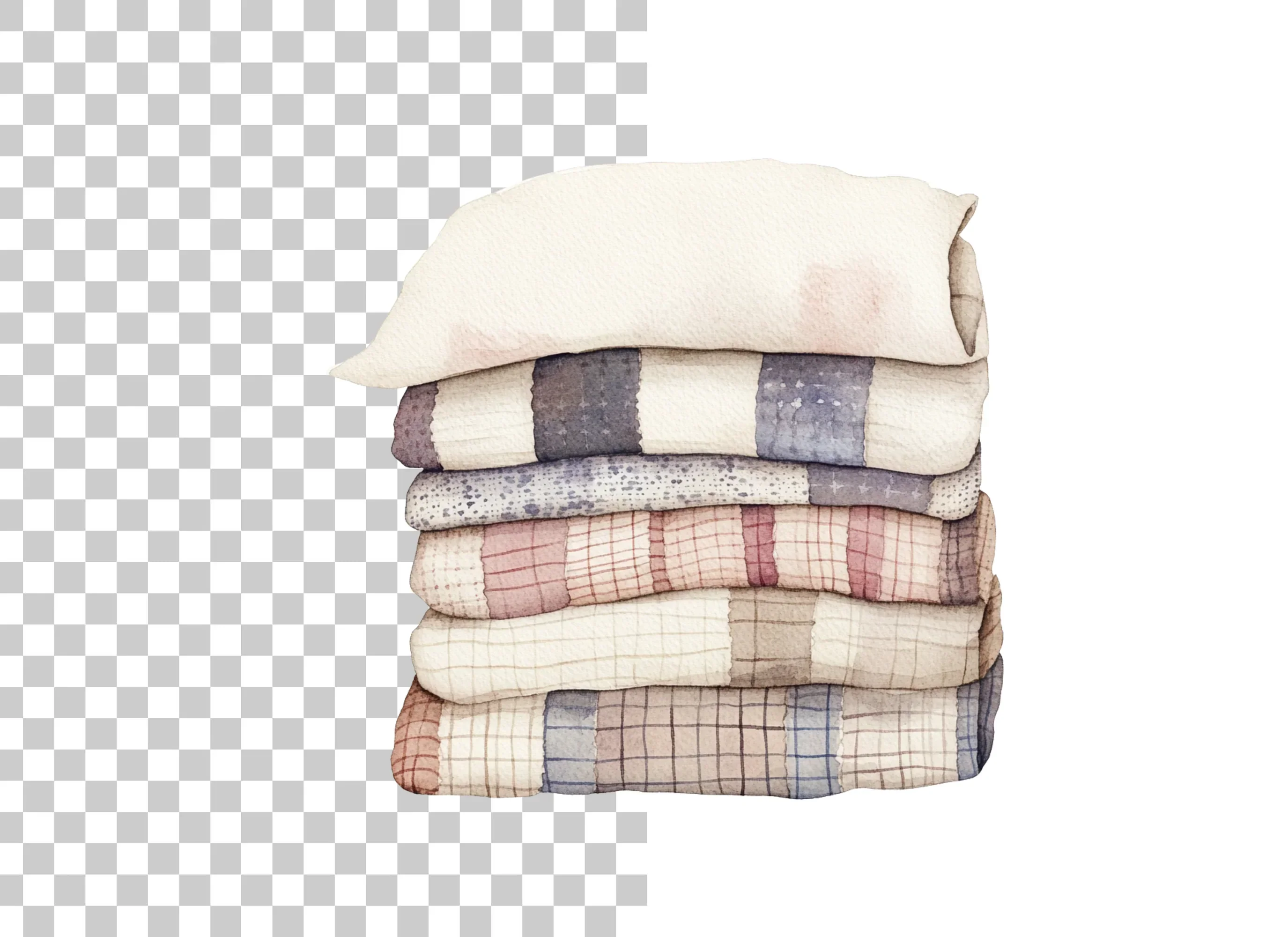 Cozy Stacked Quilts Clipart Bundle - Image 2