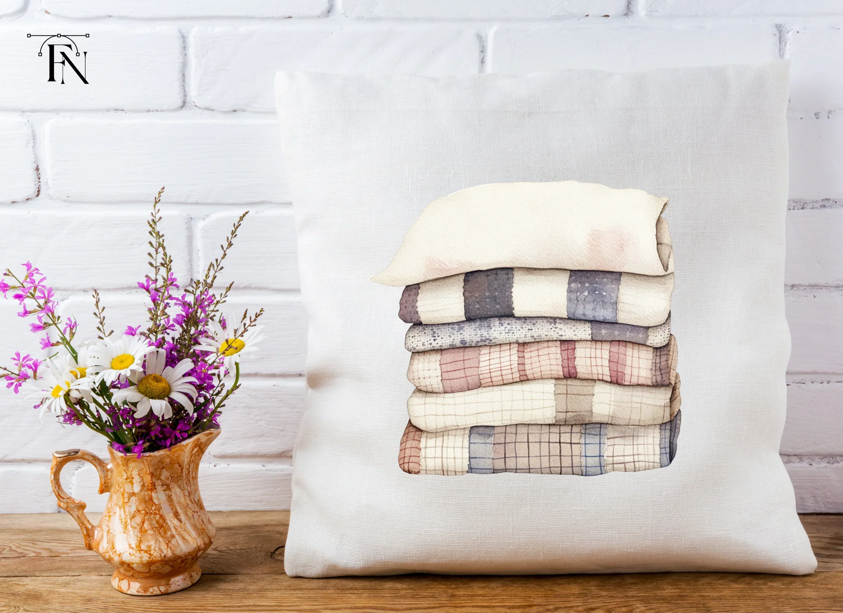 Cozy Stacked Quilts Clipart Bundle - Image 5