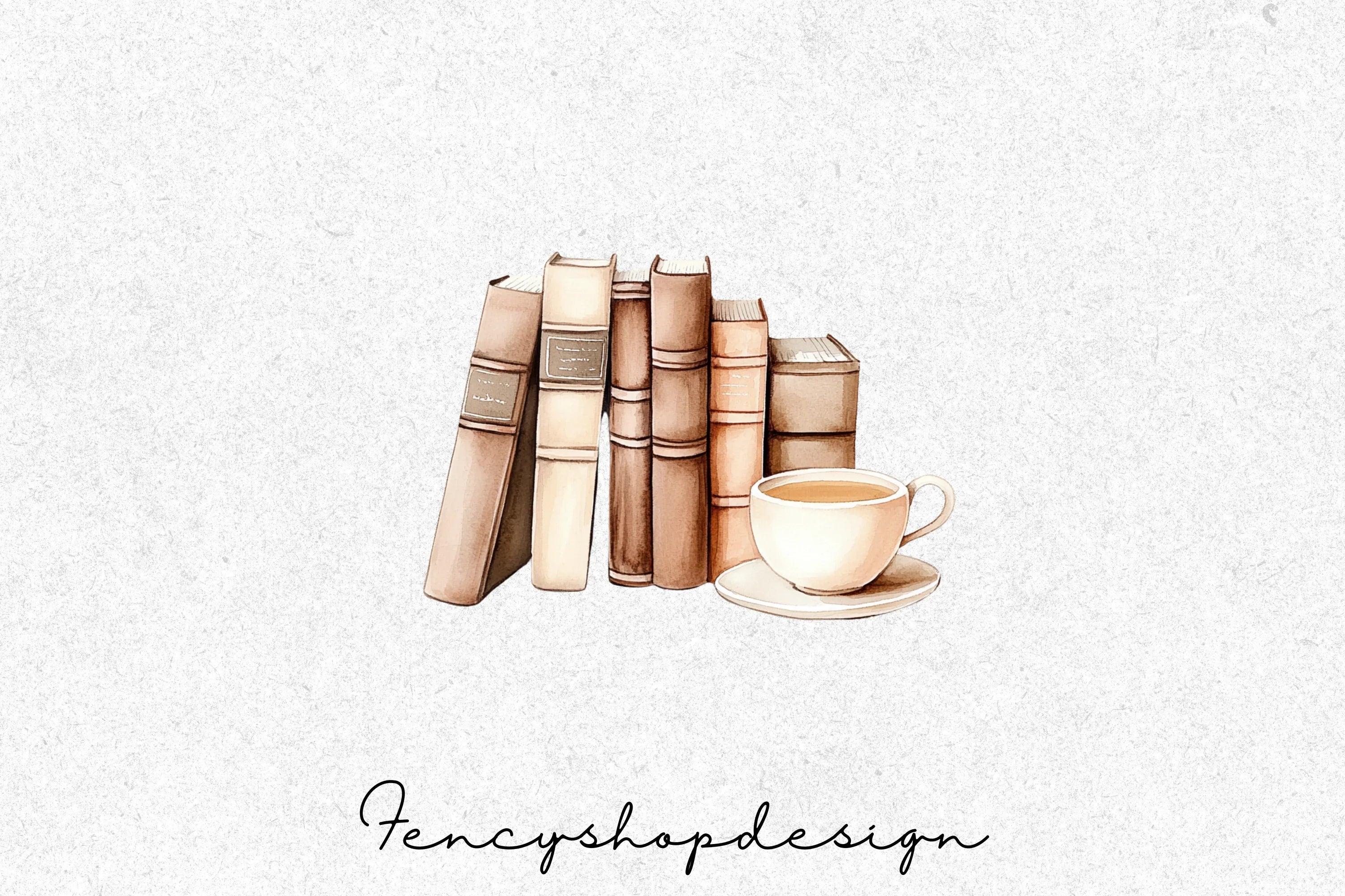 Cozy Tea Books Clipart Bundle - Image 4
