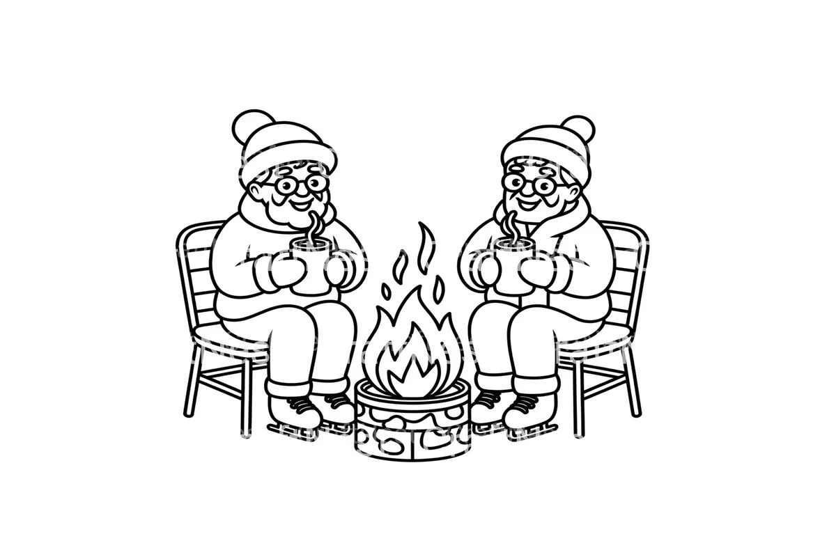 Cozy Winter Campfire Coloring Books - Image 4