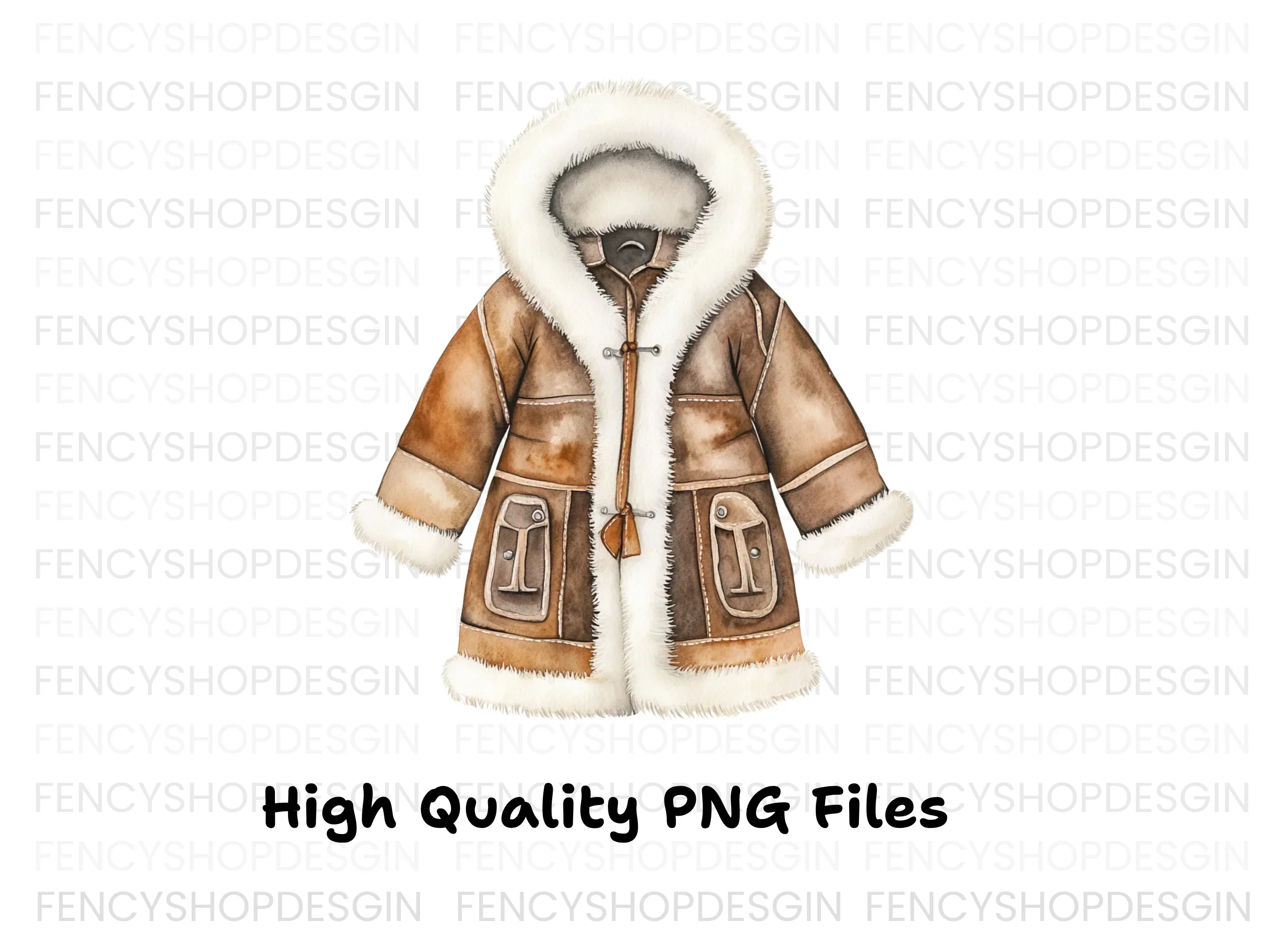 Cozy Winter Coat Clipart Bundle - Image 3