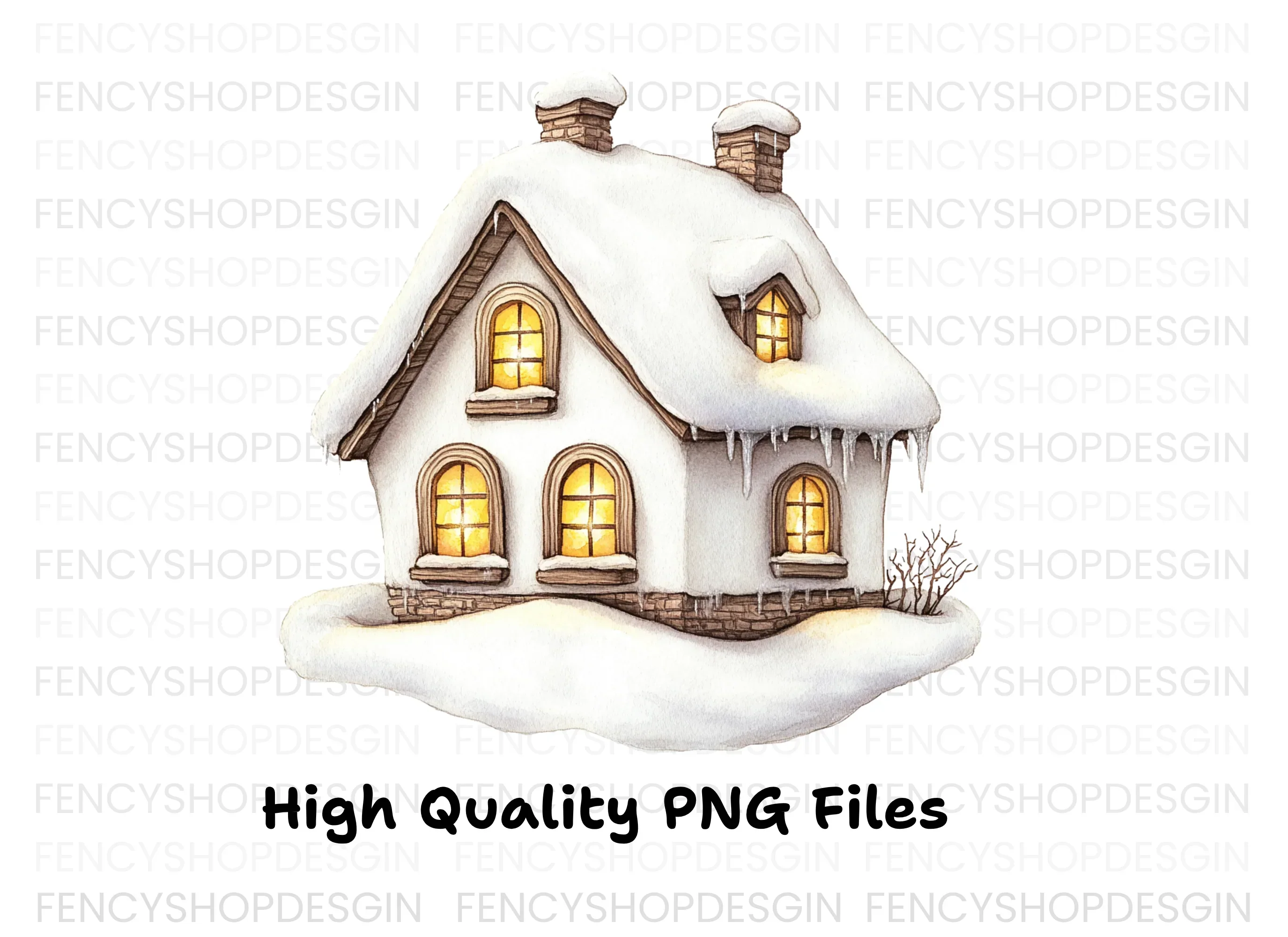Cozy Winter Cottage Clipart Bundle - Image 2