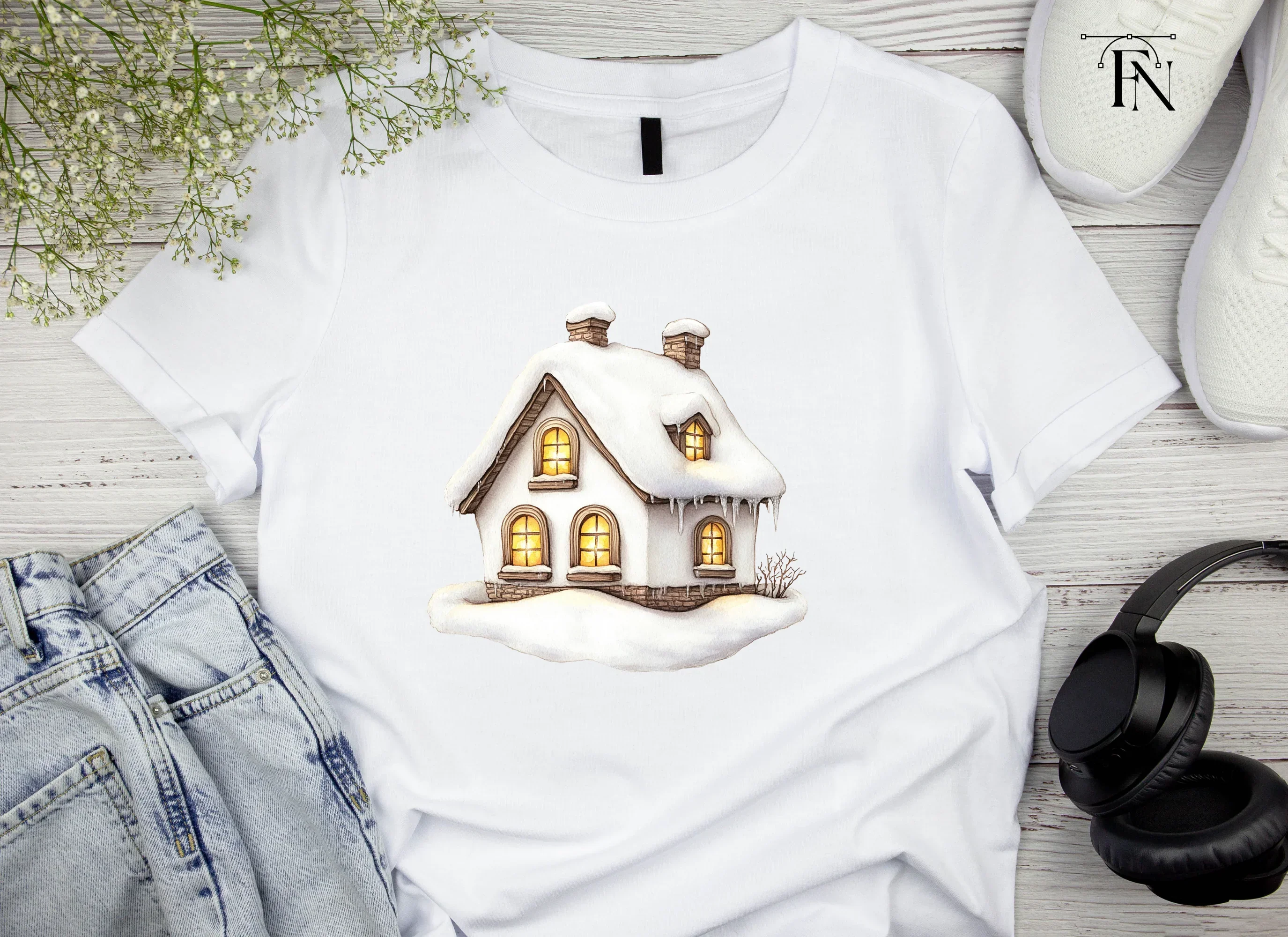 Cozy Winter Cottage Clipart Bundle - Image 5