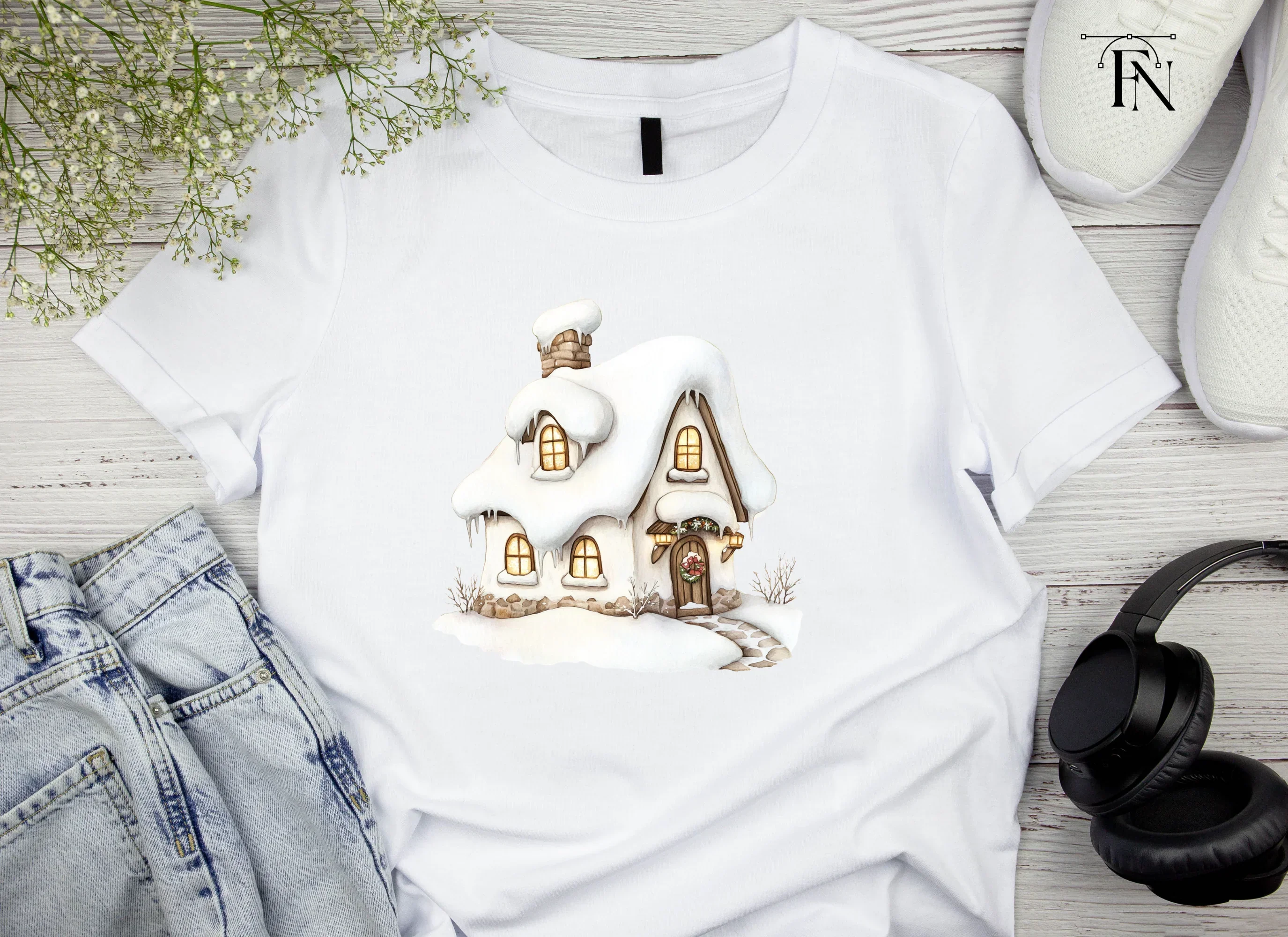 Cozy Winter Cottage Clipart Bundle - Image 4