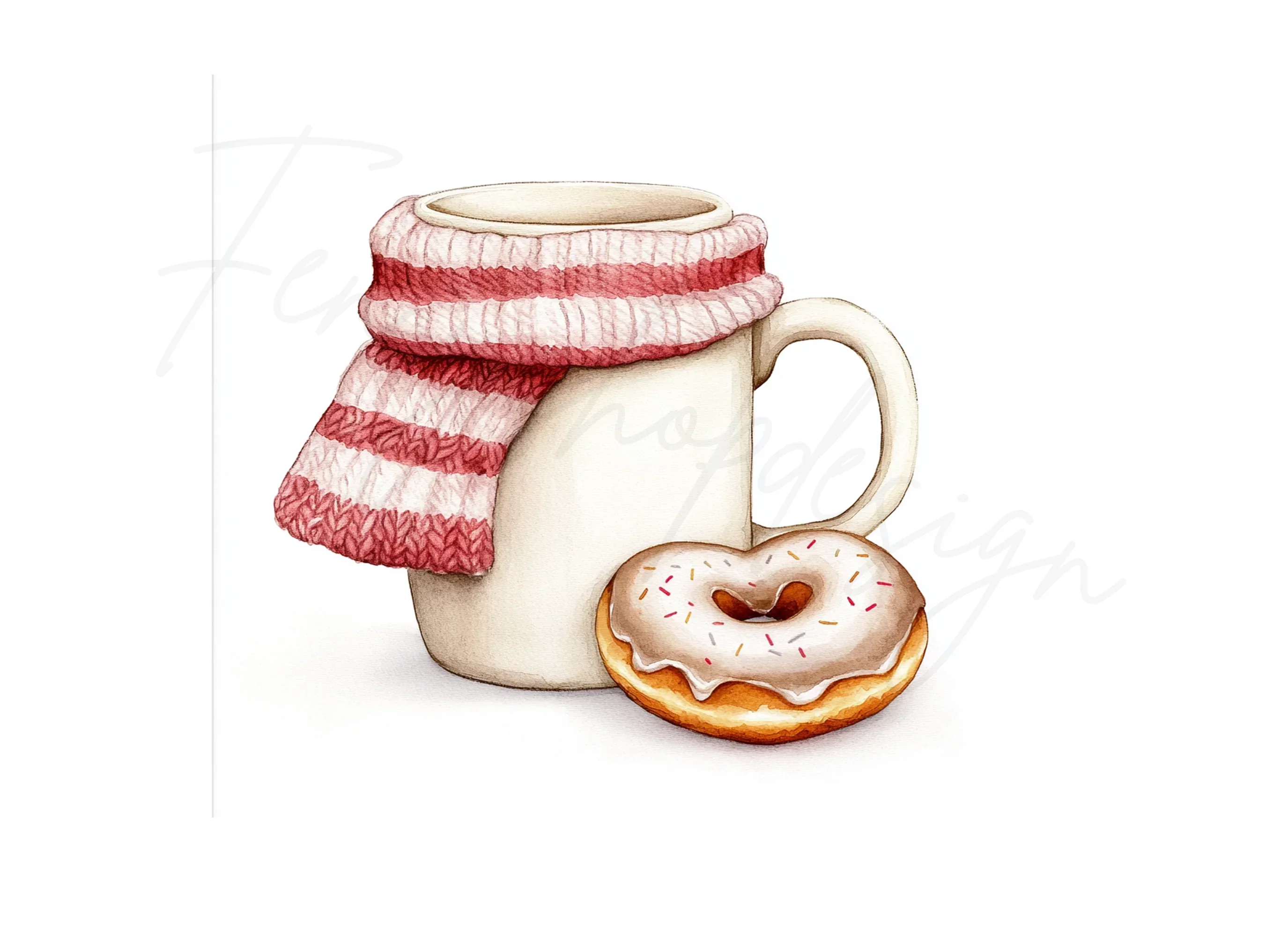Cozy Winter Donut Clipart Bundle - Image 3