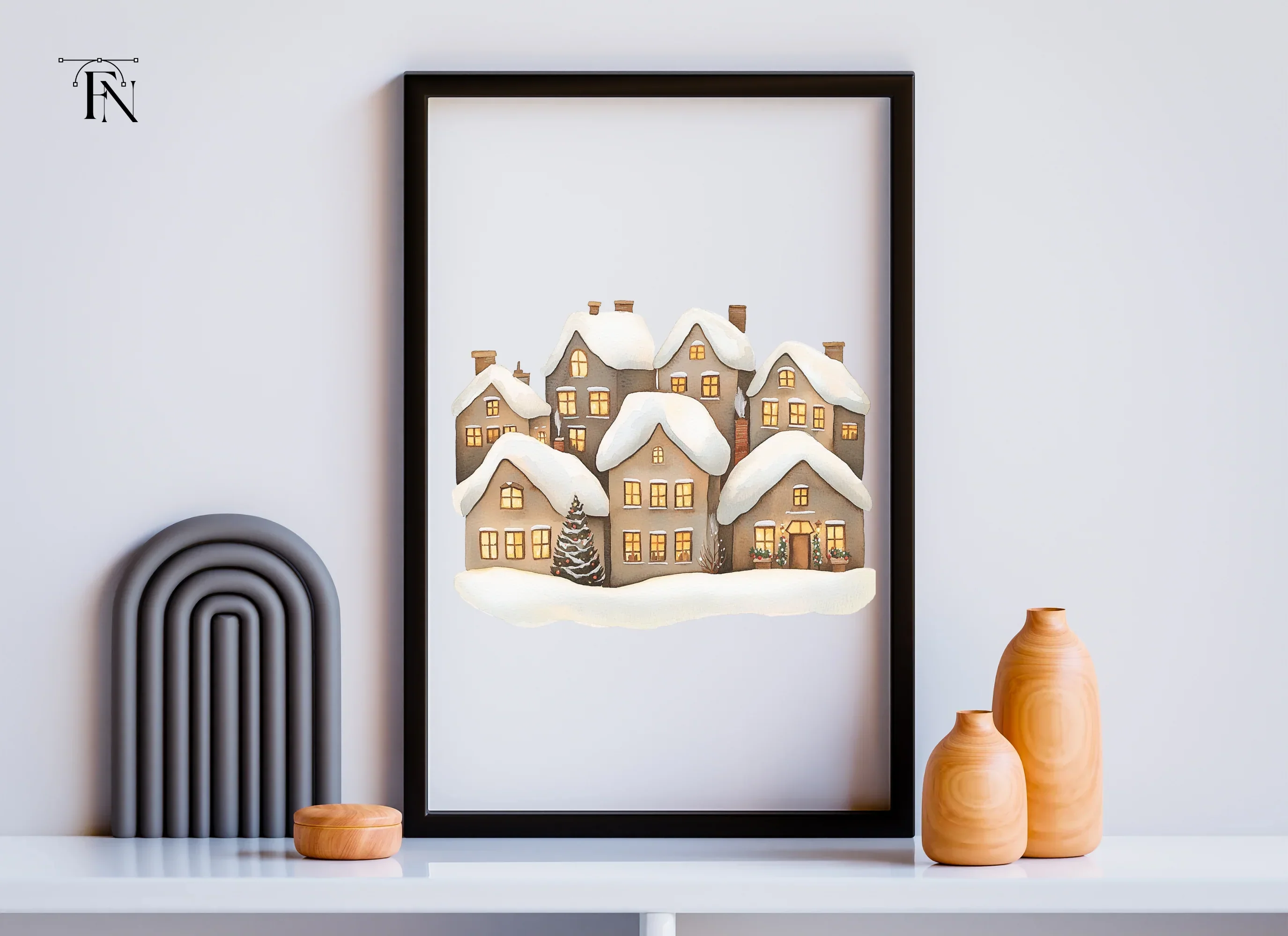 Cozy Winter Houses Clipart Bundle - Image 6